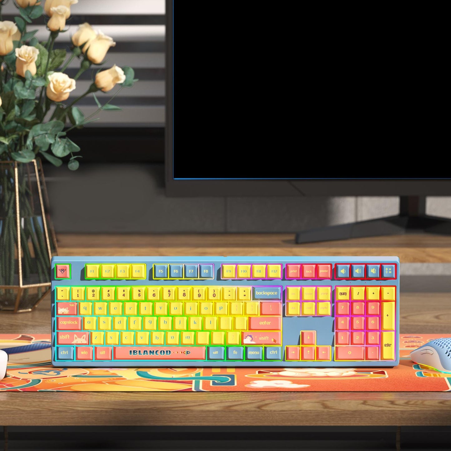 127 Keys Keycaps PBT for cross Mechanical Shafts Direct Replaces Durable