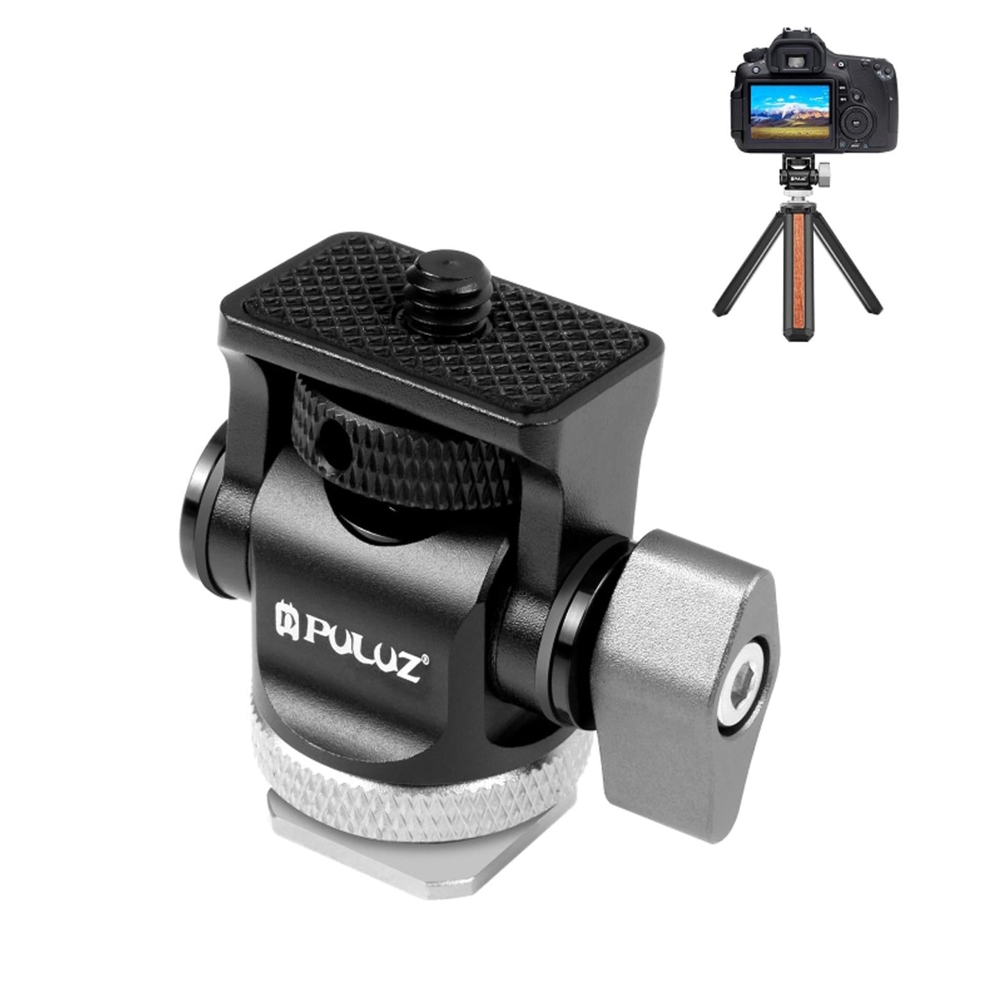 Tripod Mini Ball Head Adapter 1/4 Hotshoe Screw for Digital Camera Monitor"