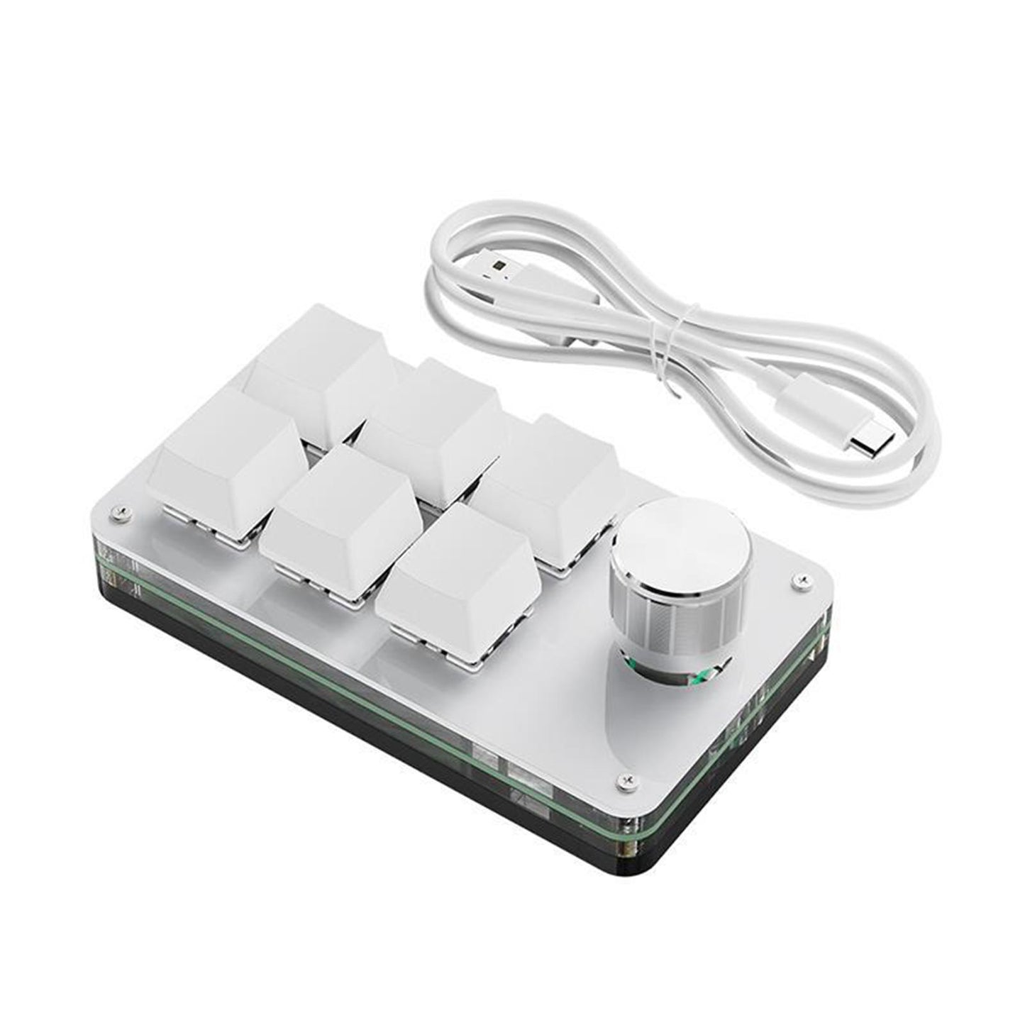 Programming macro Knob Keyboard Multifunctional Portable White