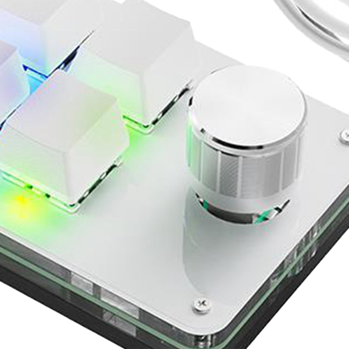 Programming macro Knob Keyboard Multifunctional Portable White with RGB
