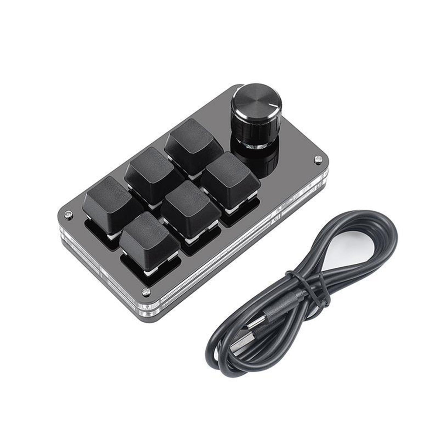 Programming macro Knob Keyboard Multifunctional Portable Black
