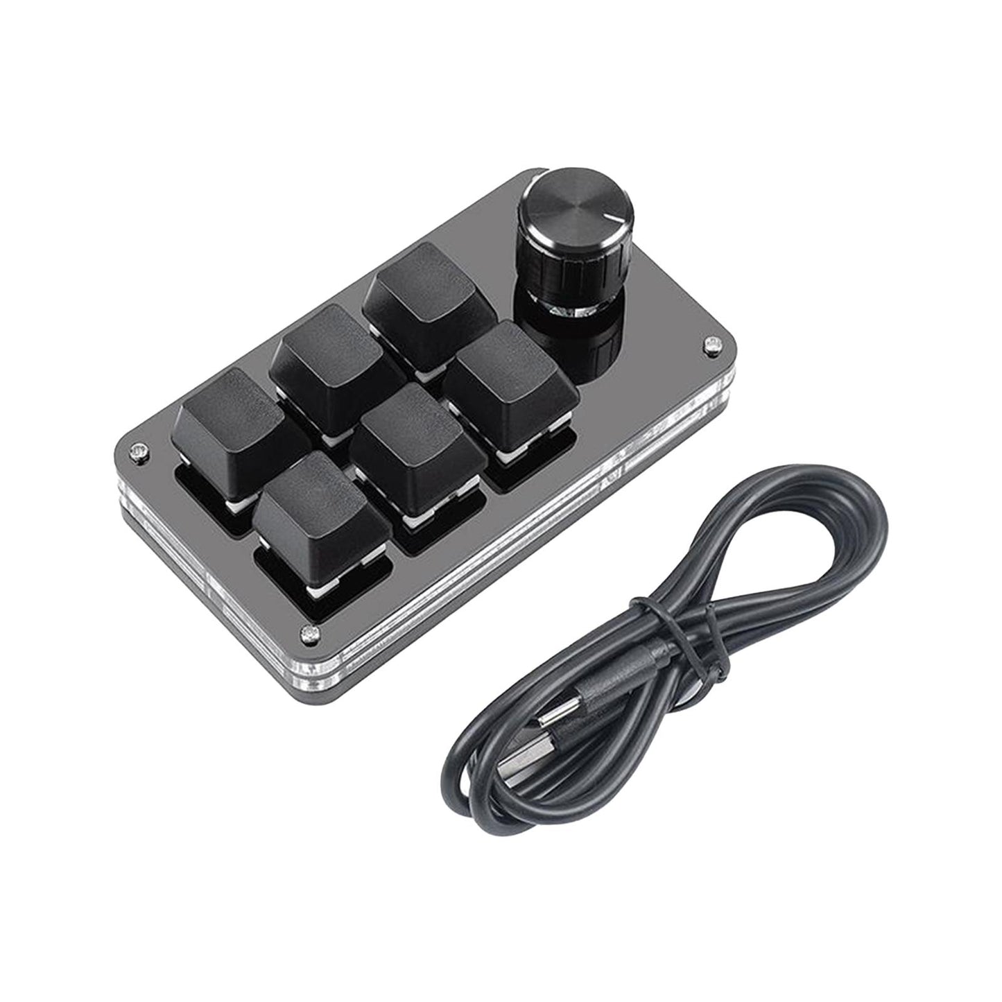 Programming macro Knob Keyboard Multifunctional Portable Black