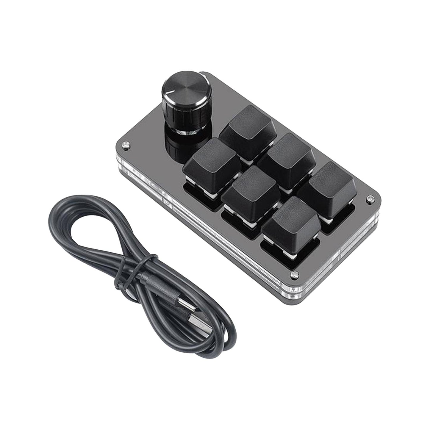 Programming macro Knob Keyboard Multifunctional Portable Black