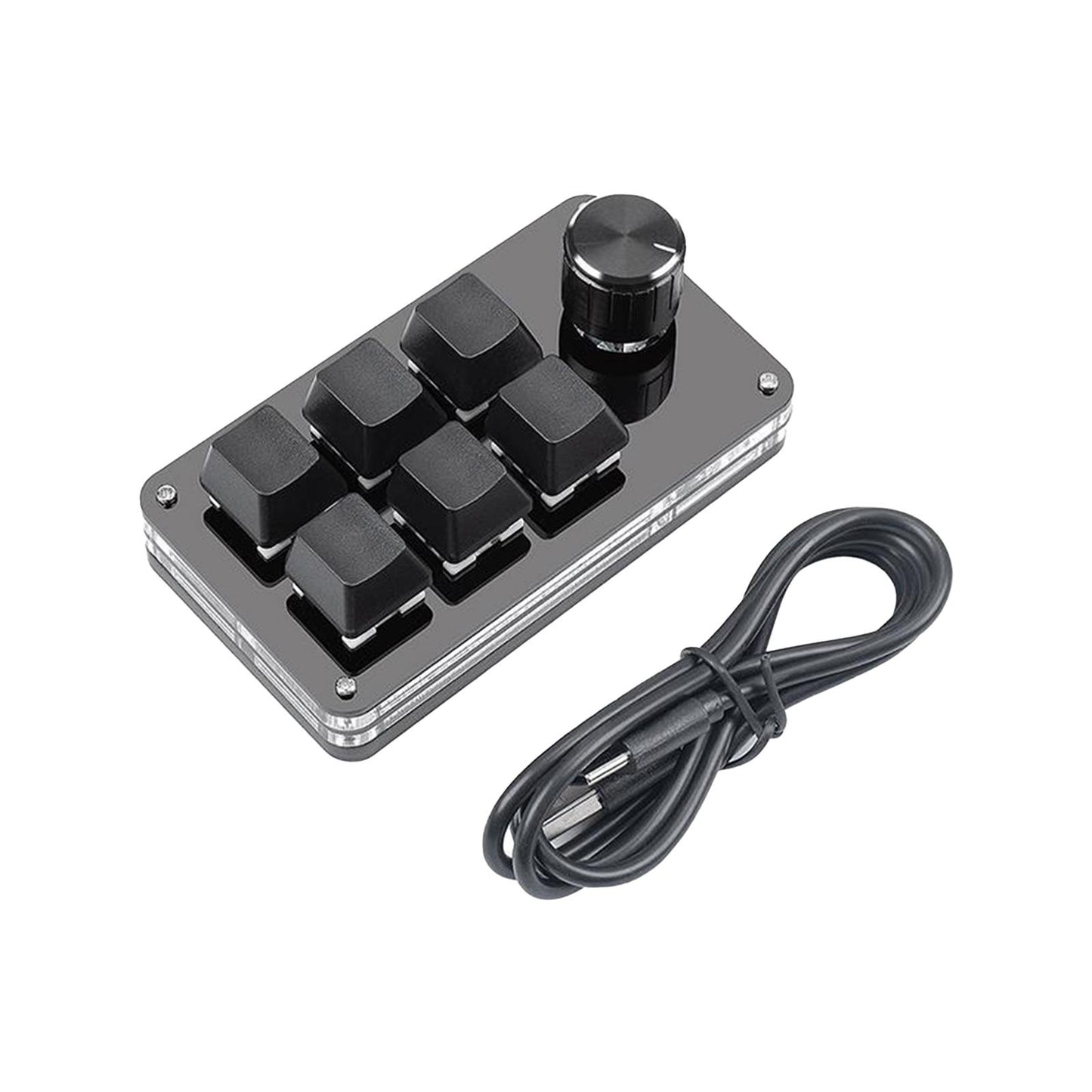 Programming macro Knob Keyboard Multifunctional Portable Black