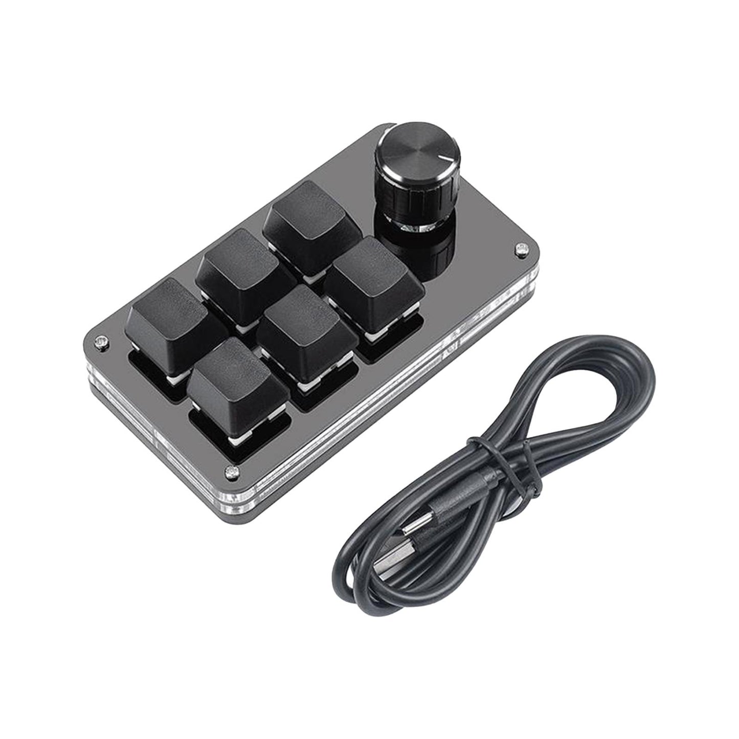 Programming macro Knob Keyboard Multifunctional Portable Black