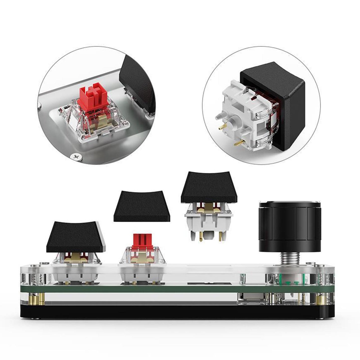 Programming macro Knob Keyboard Multifunctional Portable Black