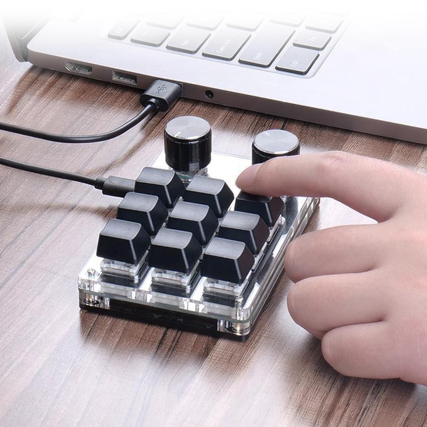 Programming macro Knob Keyboard Multifunctional Portable Black
