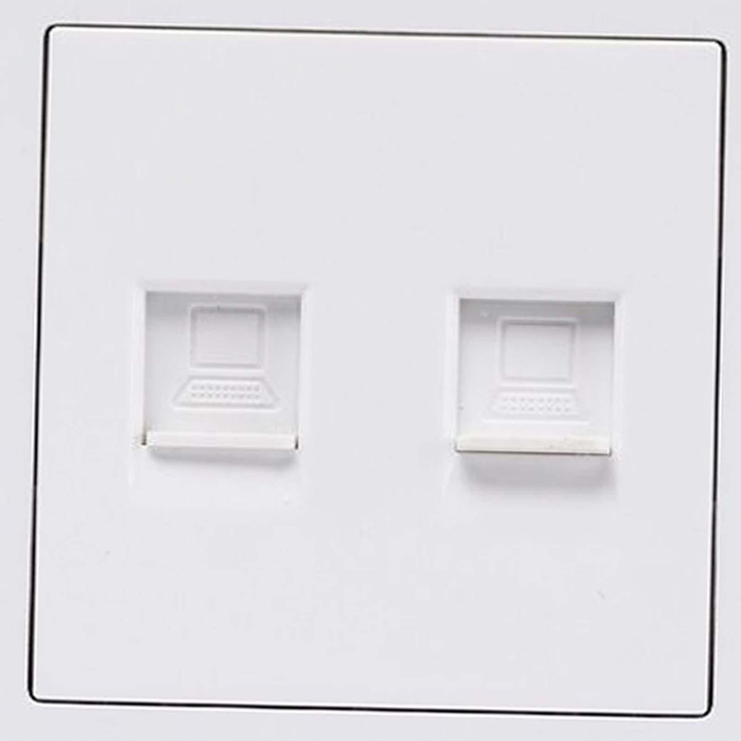 Dual Ethernet Wall Plate Network Cable Socket 86Mmx86mm 10A Rated Current