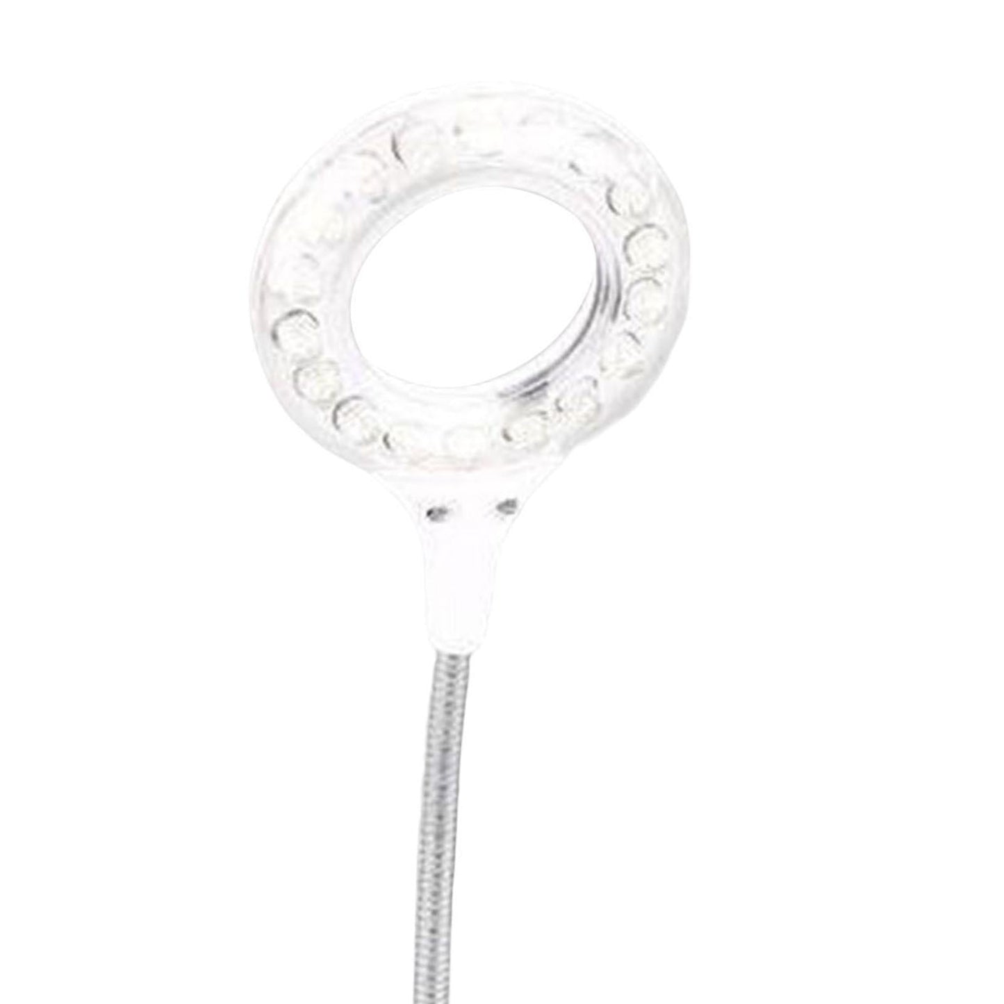 LED USB Circular Light Flexible Gooseneck Reading Lamp, Adjustable Angle White
