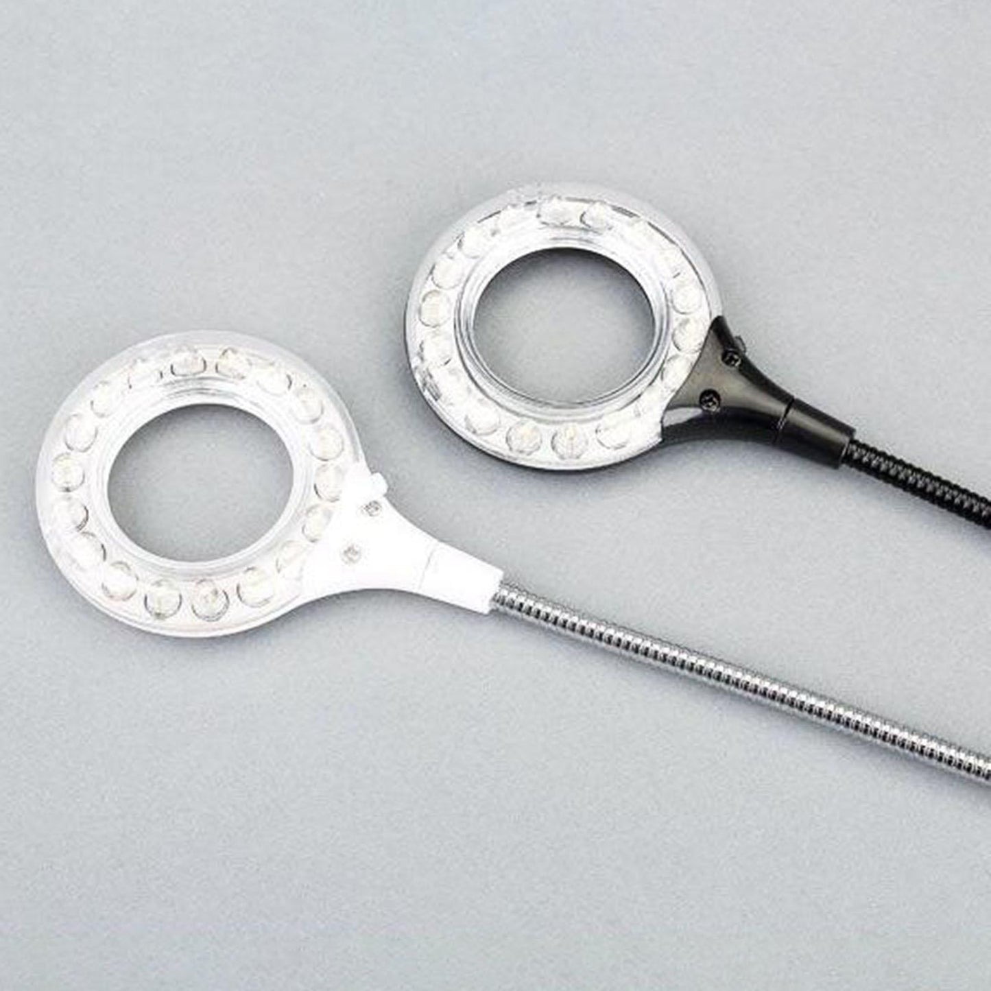 LED USB Circular Light Flexible Gooseneck Reading Lamp, Adjustable Angle White