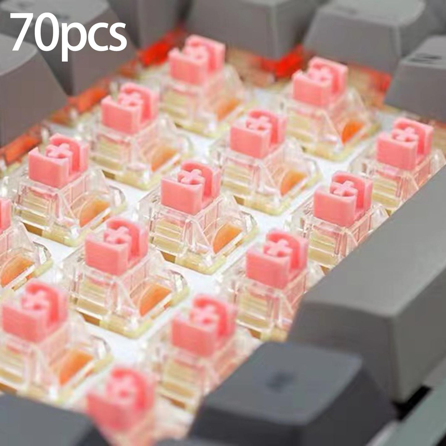 Mechanical Keyboard Switch Smooth Good Light Transmission for Ttc Gold Pink 70pcs