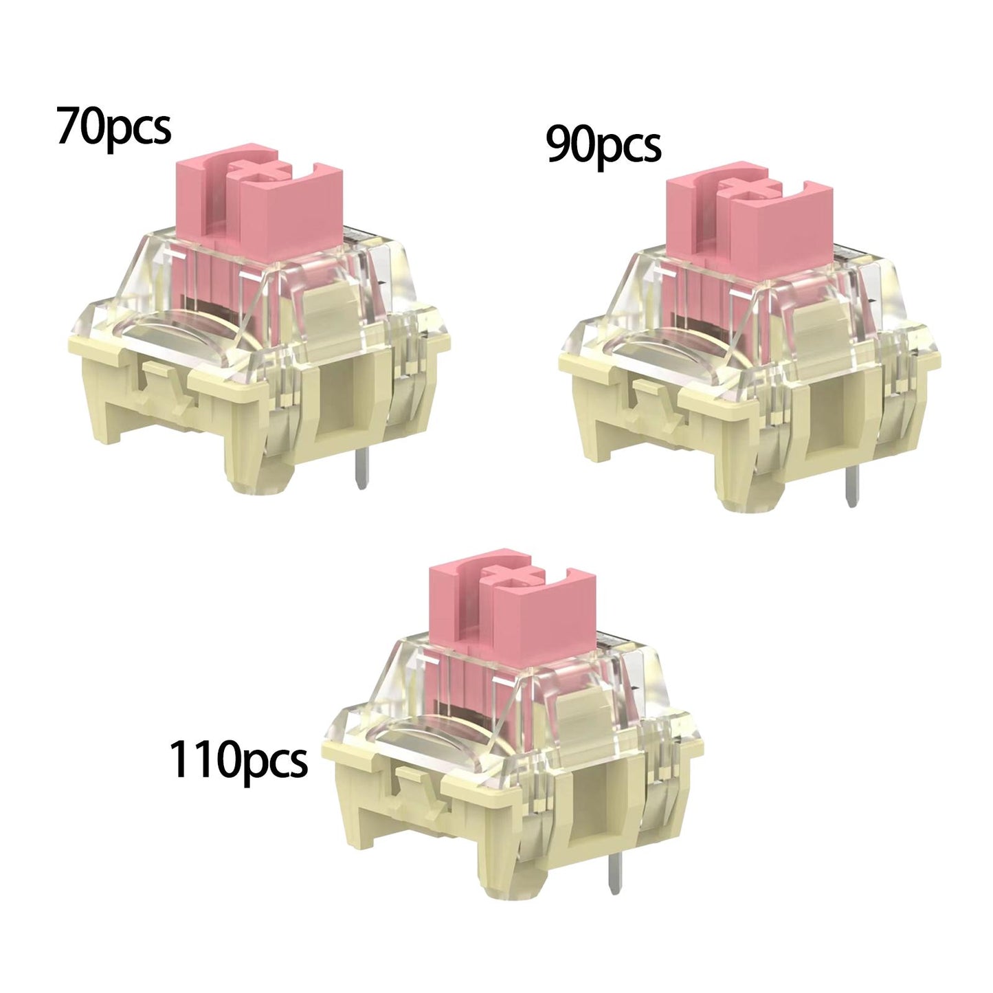 Mechanical Keyboard Switch Smooth Good Light Transmission for Ttc Gold Pink 70pcs