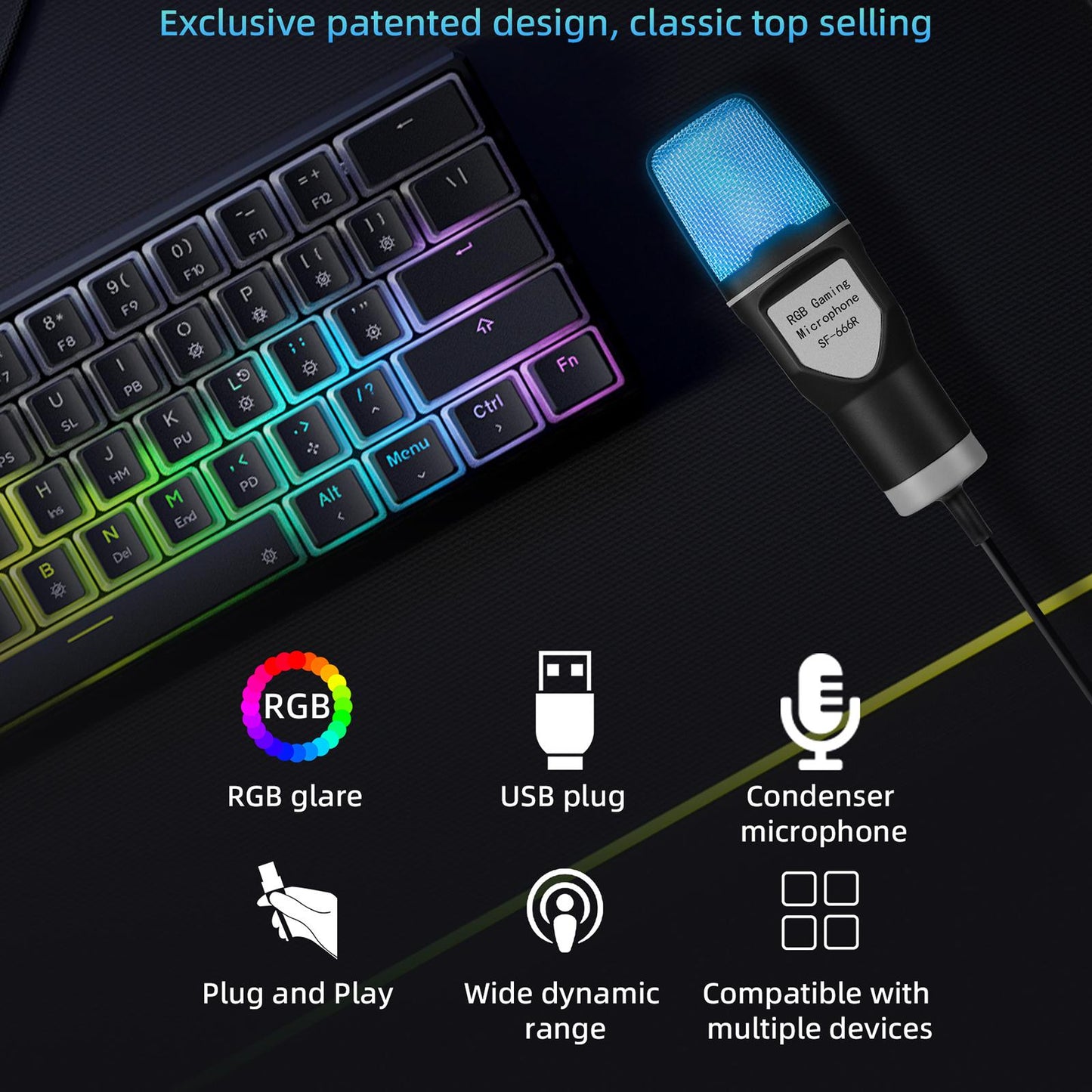 Condenser Microphone Noise Cancelling for Video Recording Gaming Streaming