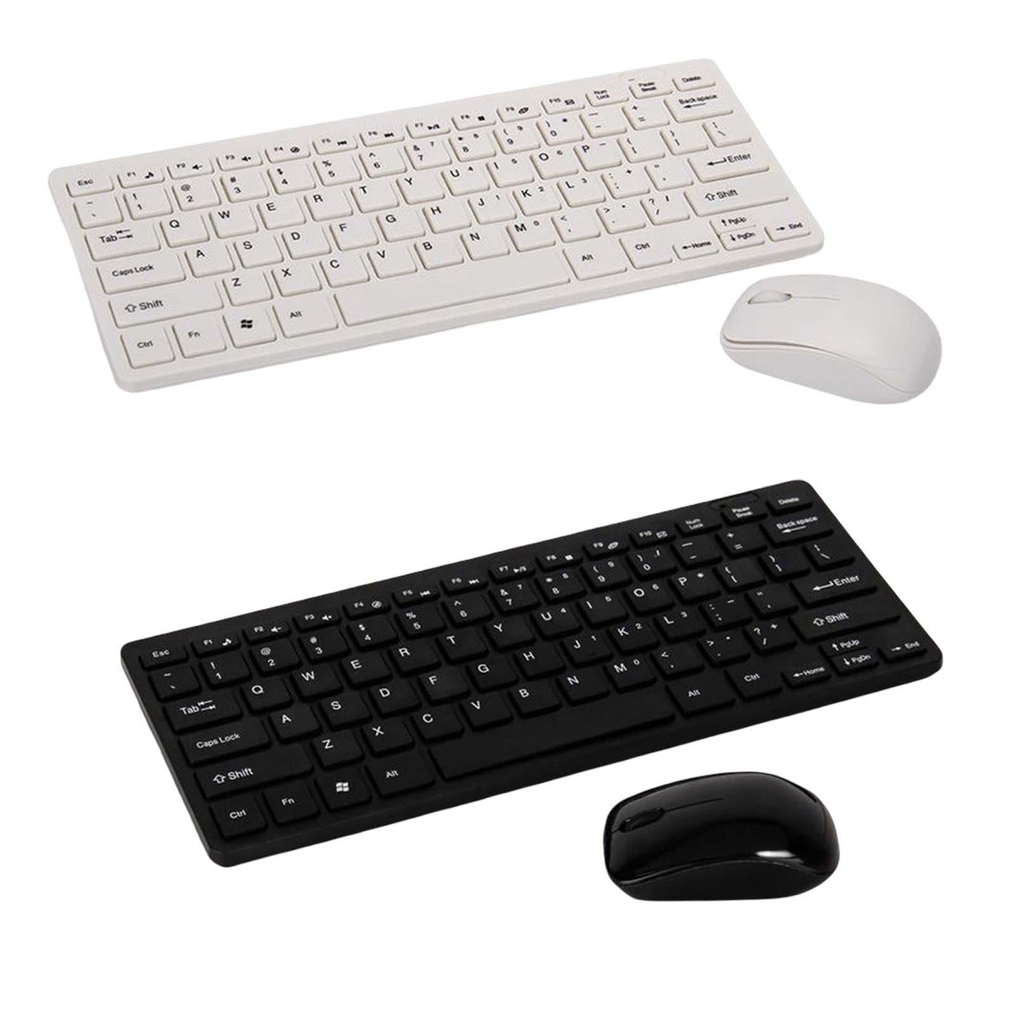 Keyboard and Mouse US Layout Stable Signal mute for Notebook Desktop White