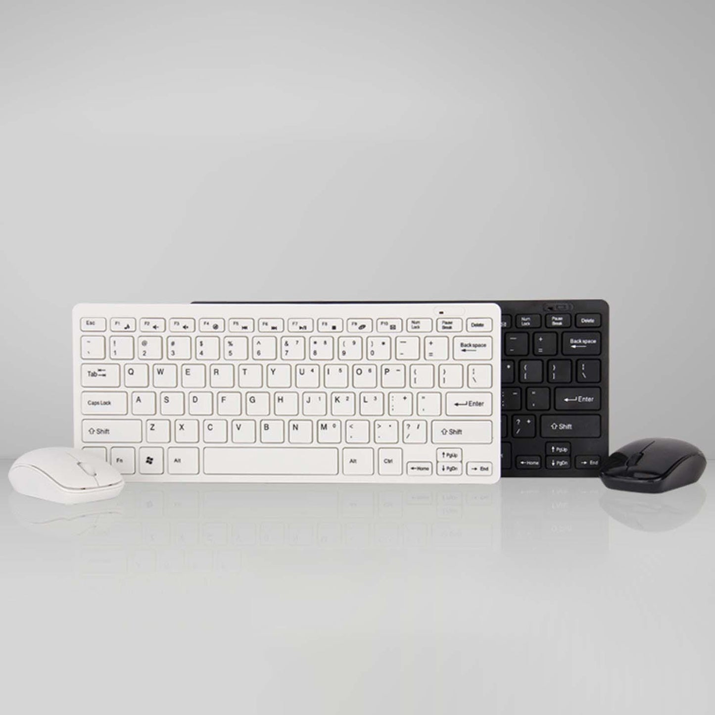 Keyboard and Mouse US Layout Stable Signal mute for Notebook Desktop White