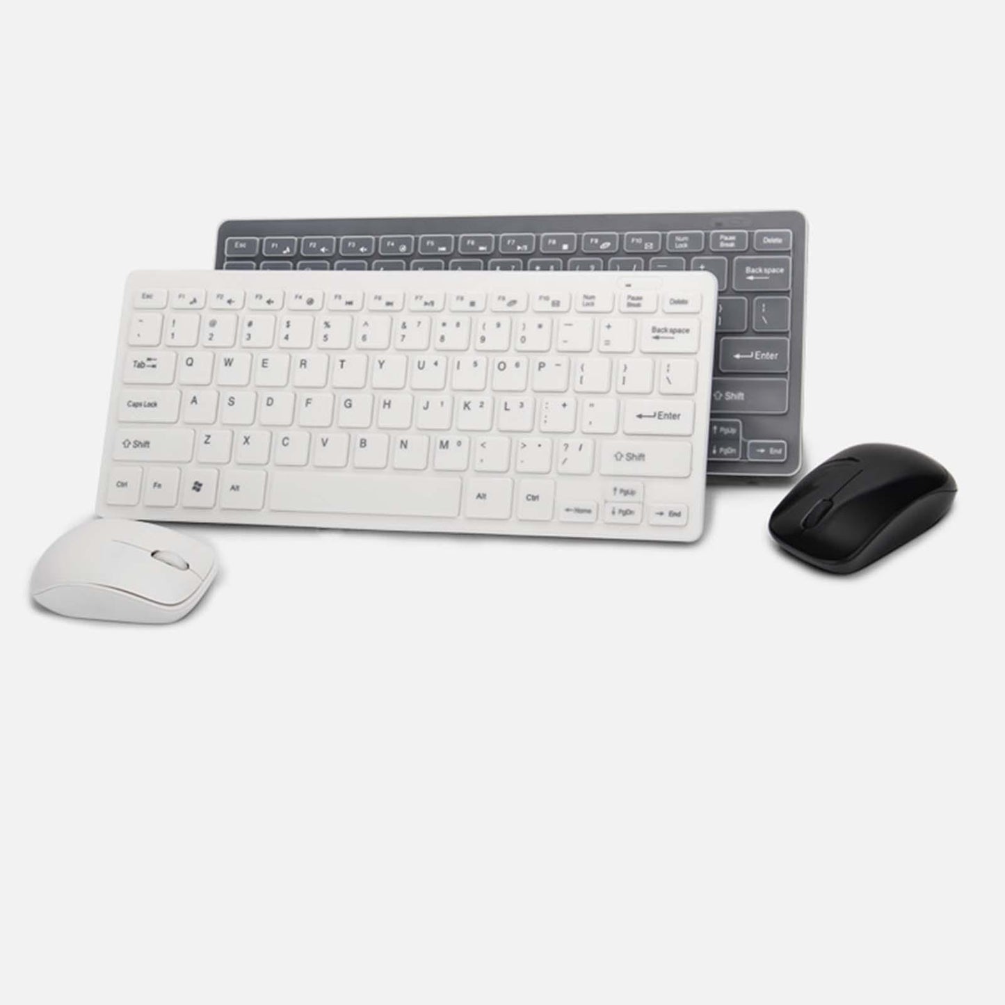 Keyboard and Mouse US Layout Stable Signal mute for Notebook Desktop White