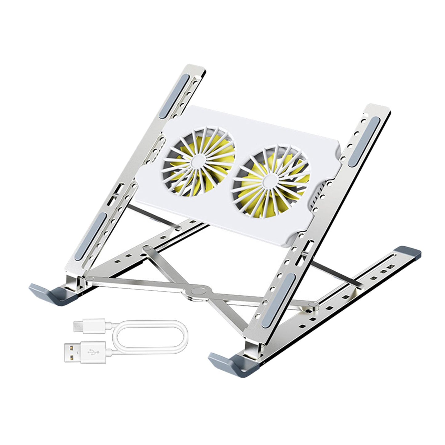 Foldable Laptop Cooling Pad Stand Portable Adjustable for Table with Type C Cable
