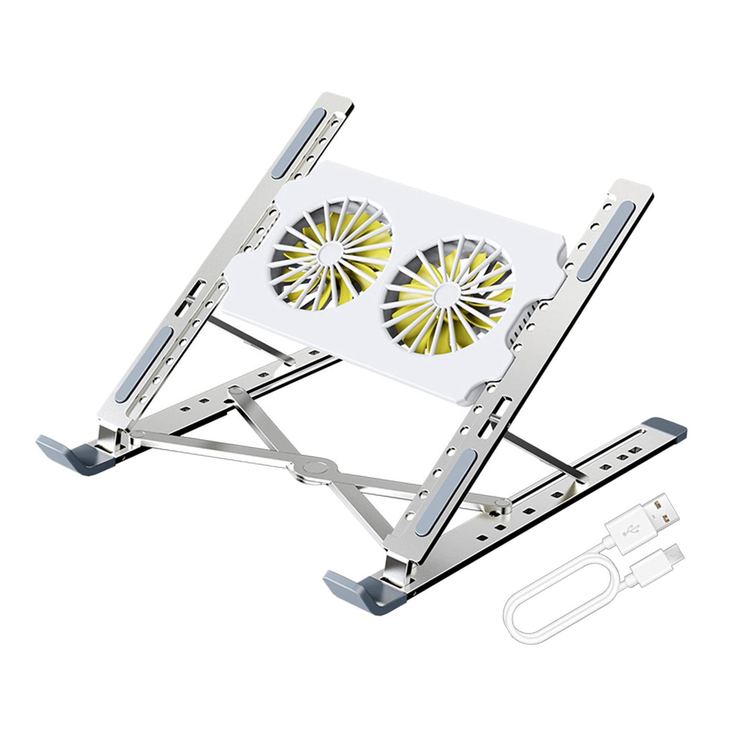 Foldable Laptop Cooling Pad Stand Portable Adjustable for Table with Type C Cable