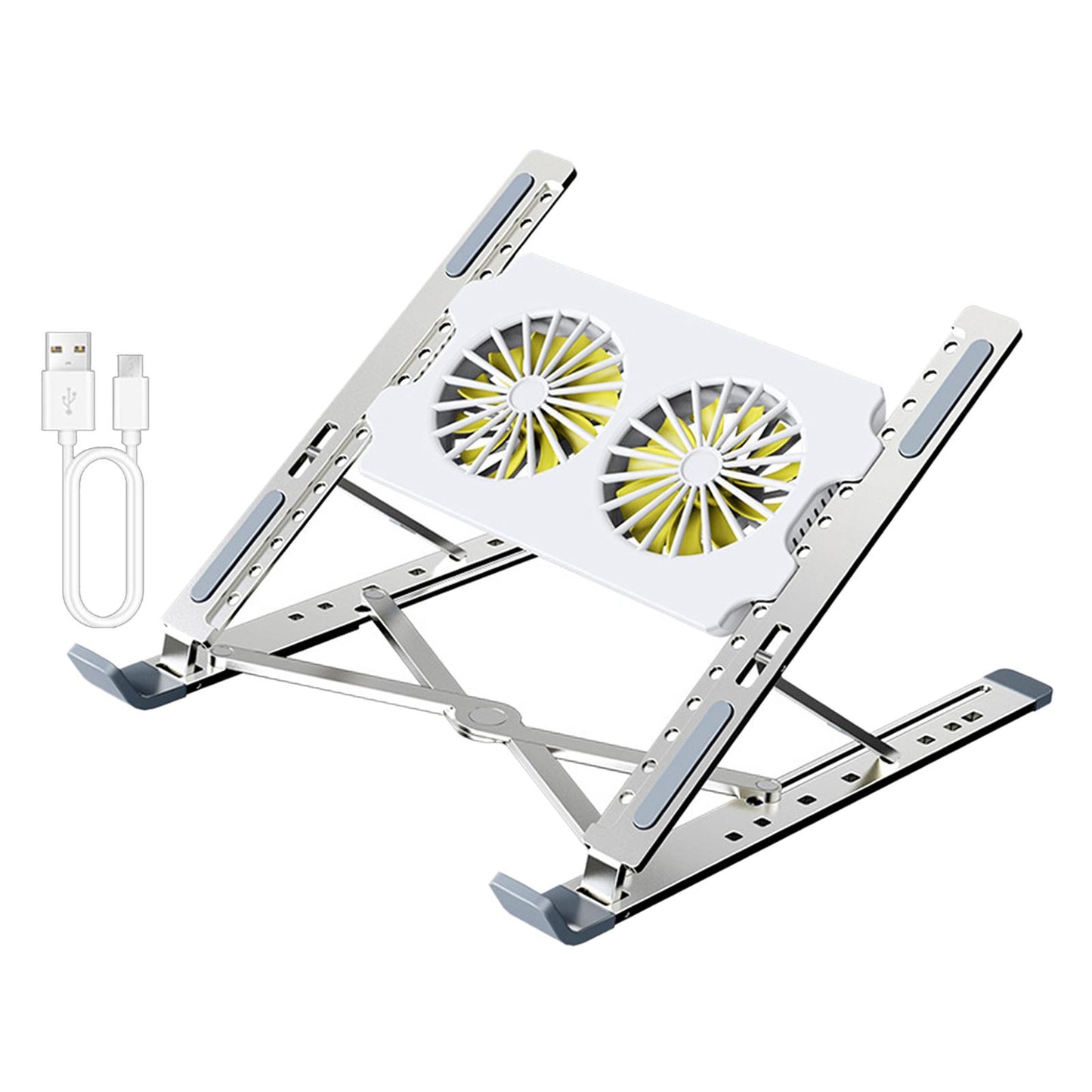 Foldable Laptop Cooling Pad Stand Portable Adjustable for Table with Type C Cable