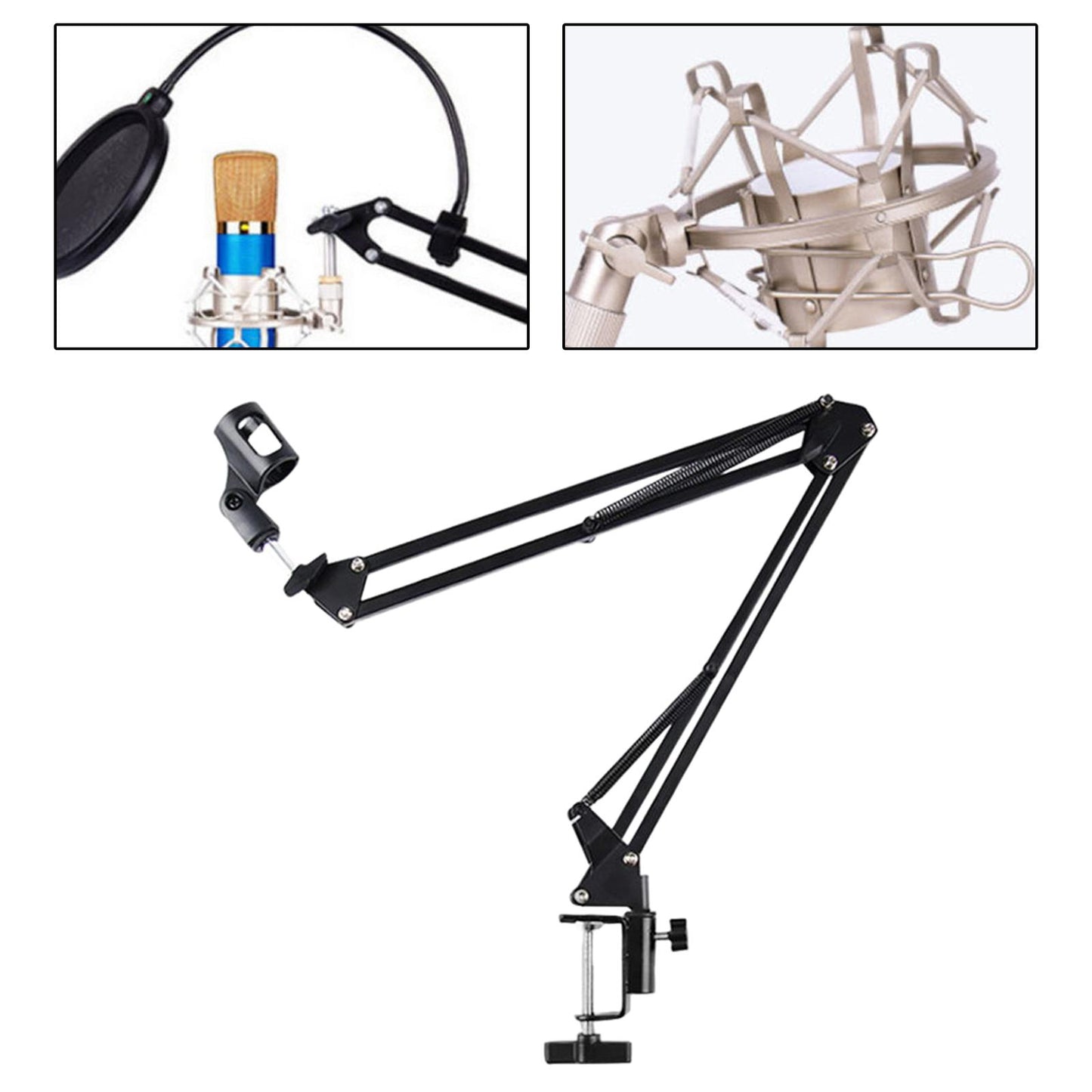 Microphone Arm Stand with Desk Clamp Sturdy for Podcasting Radio Station