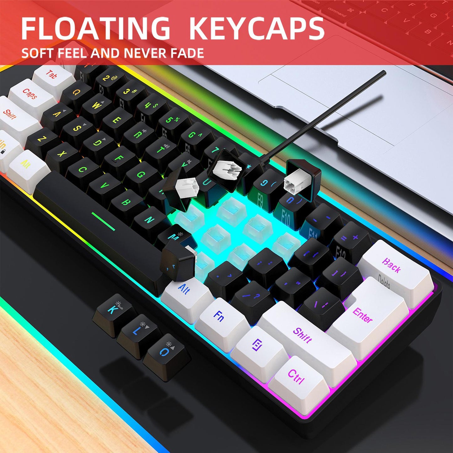 Gaming Keyboard PC Keyboard Multifunctional Portable Ergonomic for PC Office