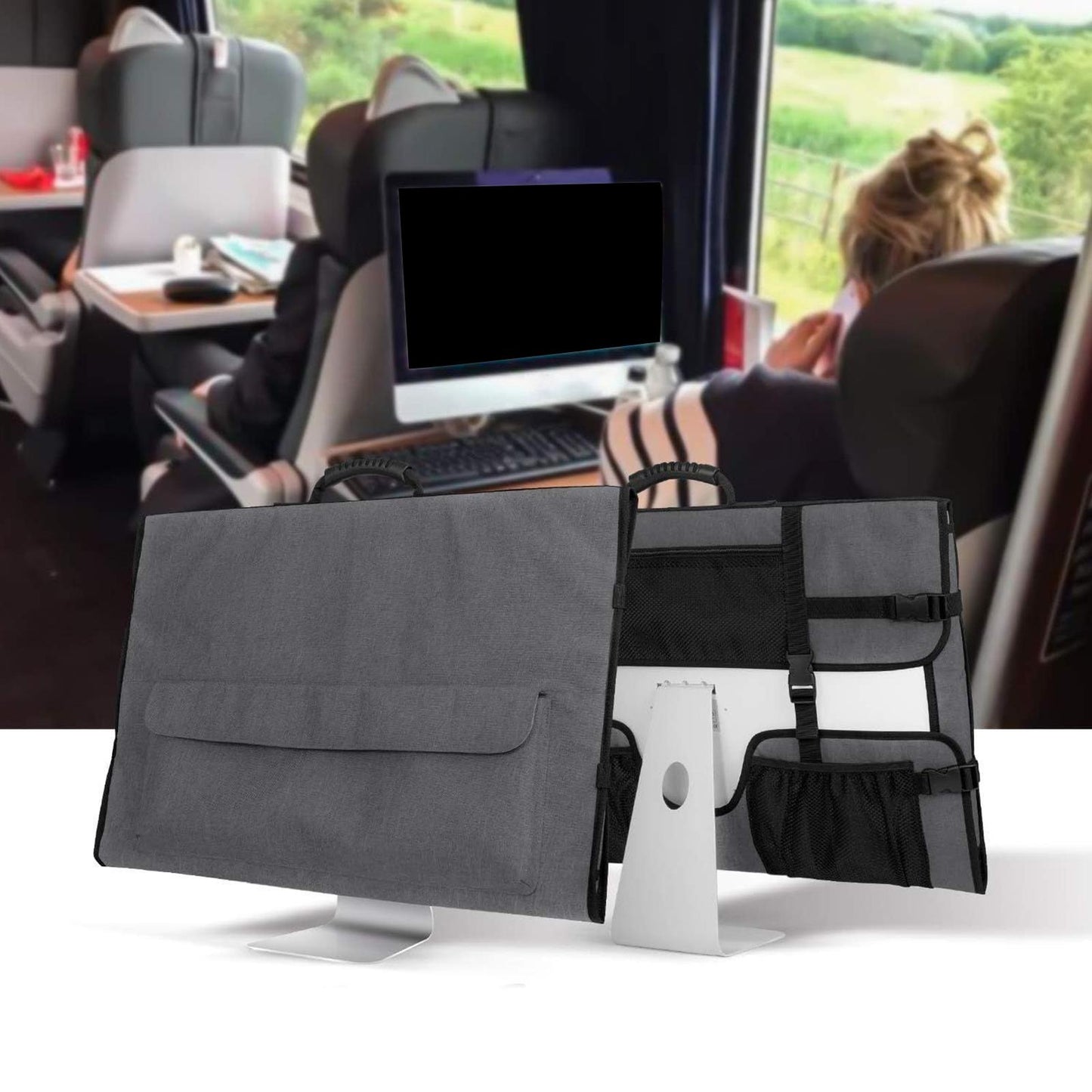 27inch Monitor Carrying Case Wear Resistant Padded for Desktop Computer