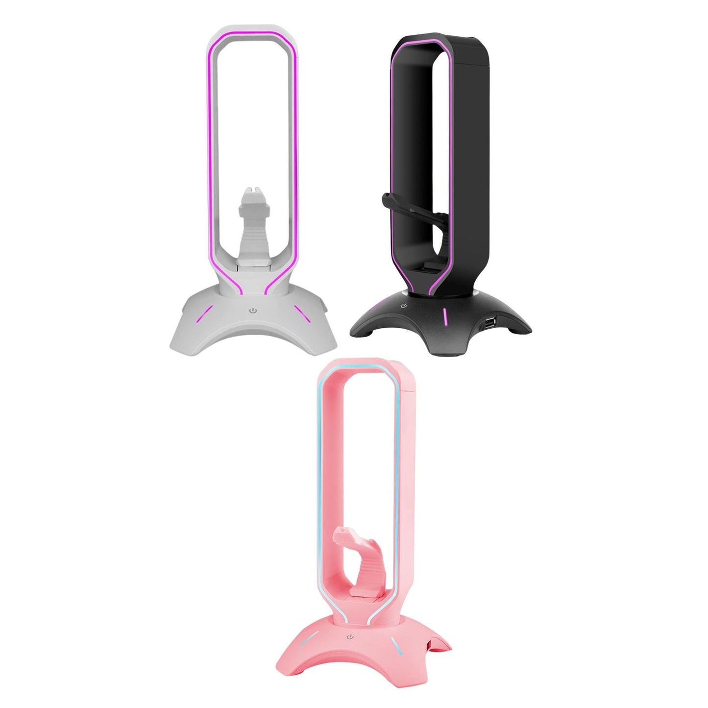 Headset Holder Earphone Stand RGB Light PC Accessories for All Headsets White