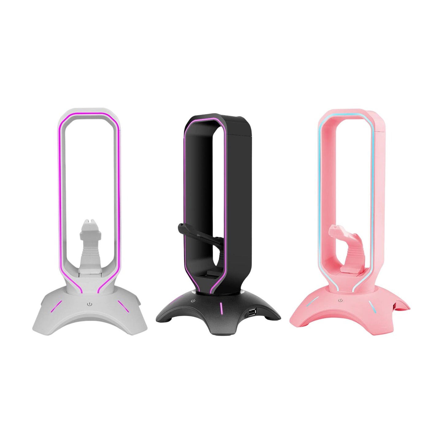 Headset Holder Earphone Stand RGB Light PC Accessories for All Headsets White