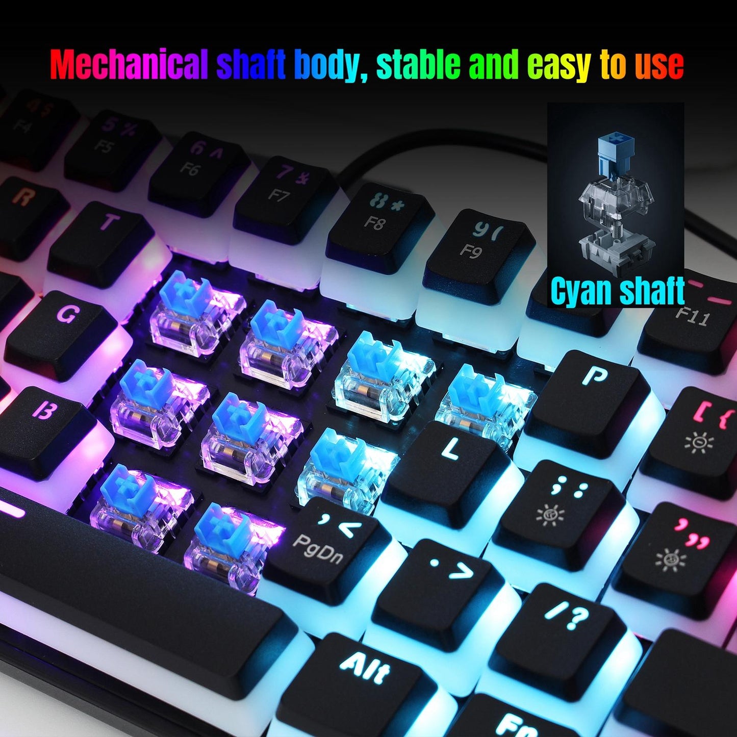 Compact Mechanical Gaming Keyboard Waterproof for Laptop computer