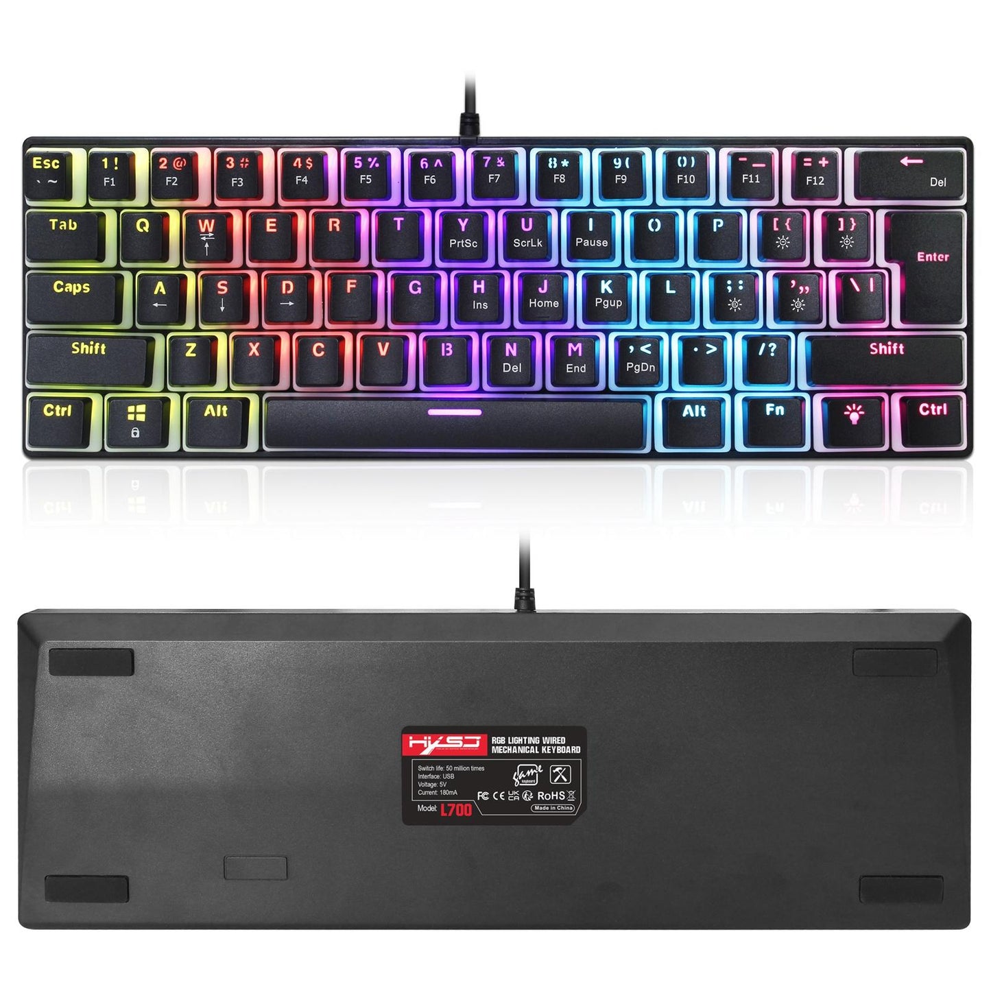 Compact Mechanical Gaming Keyboard Waterproof for Laptop computer