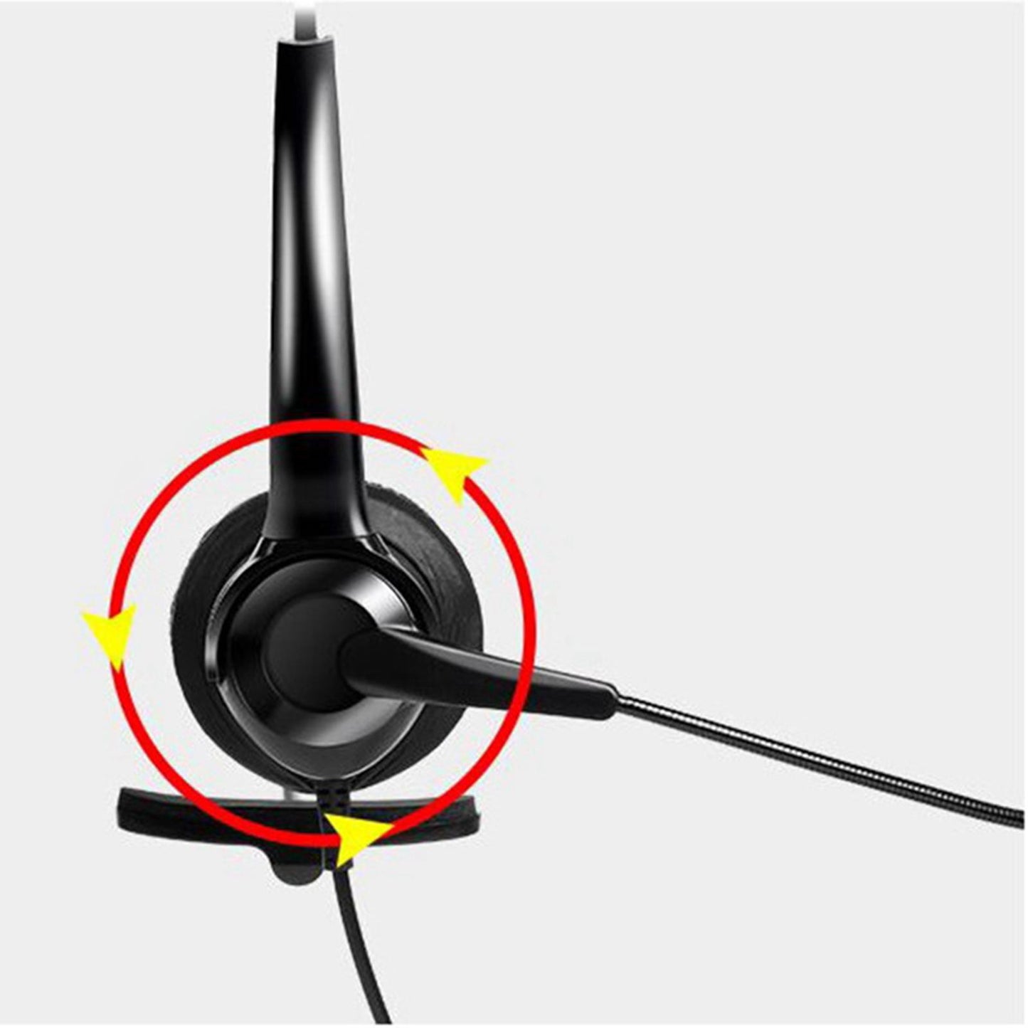 Phone Headsets Earphone Mic Head Wear Noise Cancelling Corded for Desk Phone
