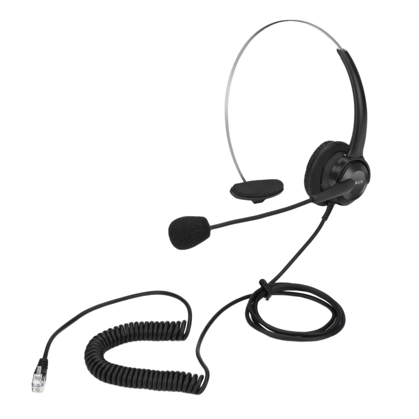 Phone Headsets Earphone Mic Head Wear Noise Cancelling Corded for Desk Phone