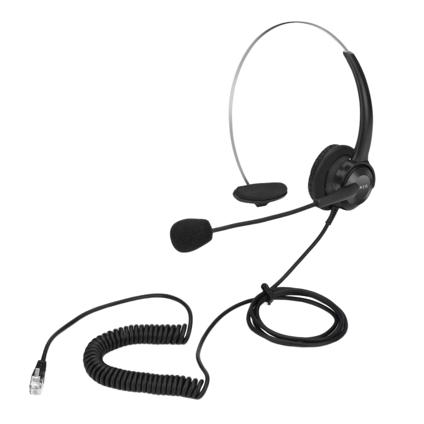 Phone Headsets Earphone Mic Head Wear Noise Cancelling Corded for Desk Phone