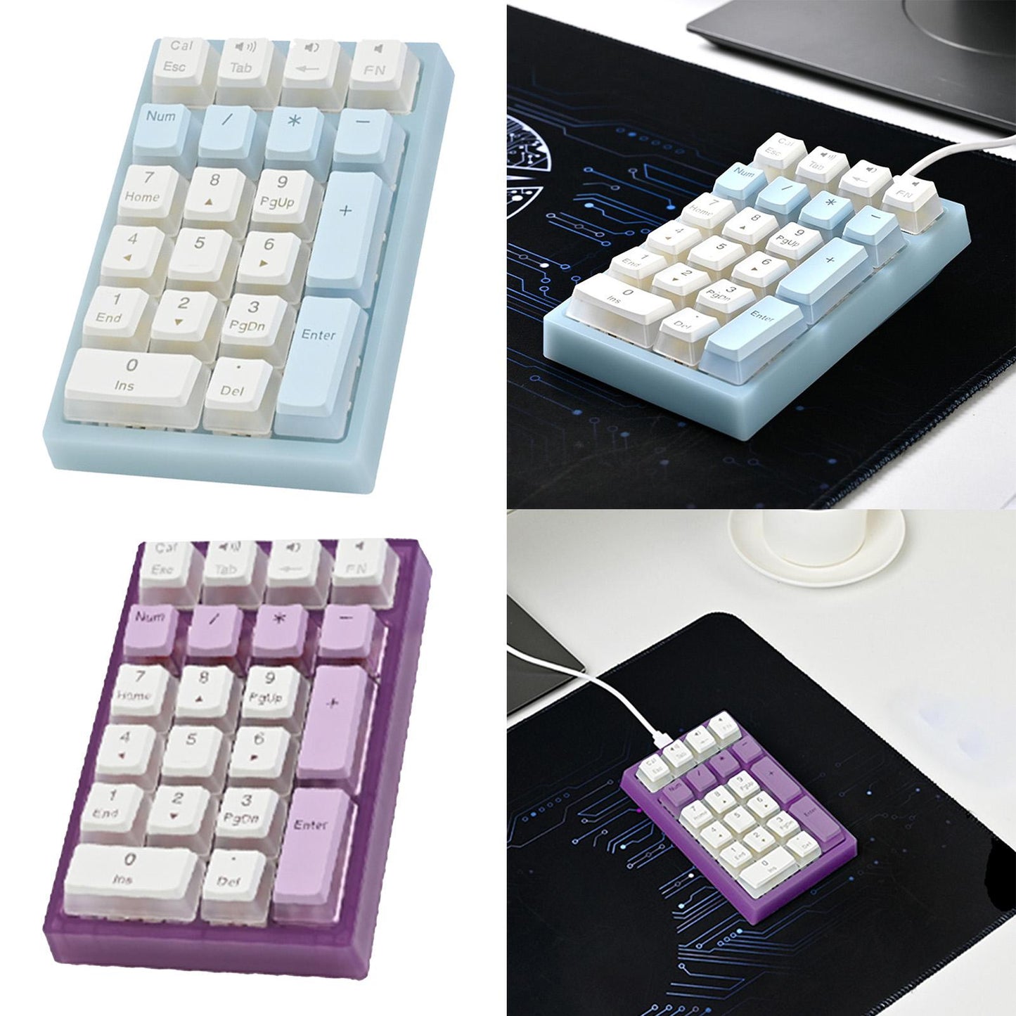 Wired Numeric Keypad Waterproof Portable for Office Home Desktop Blue