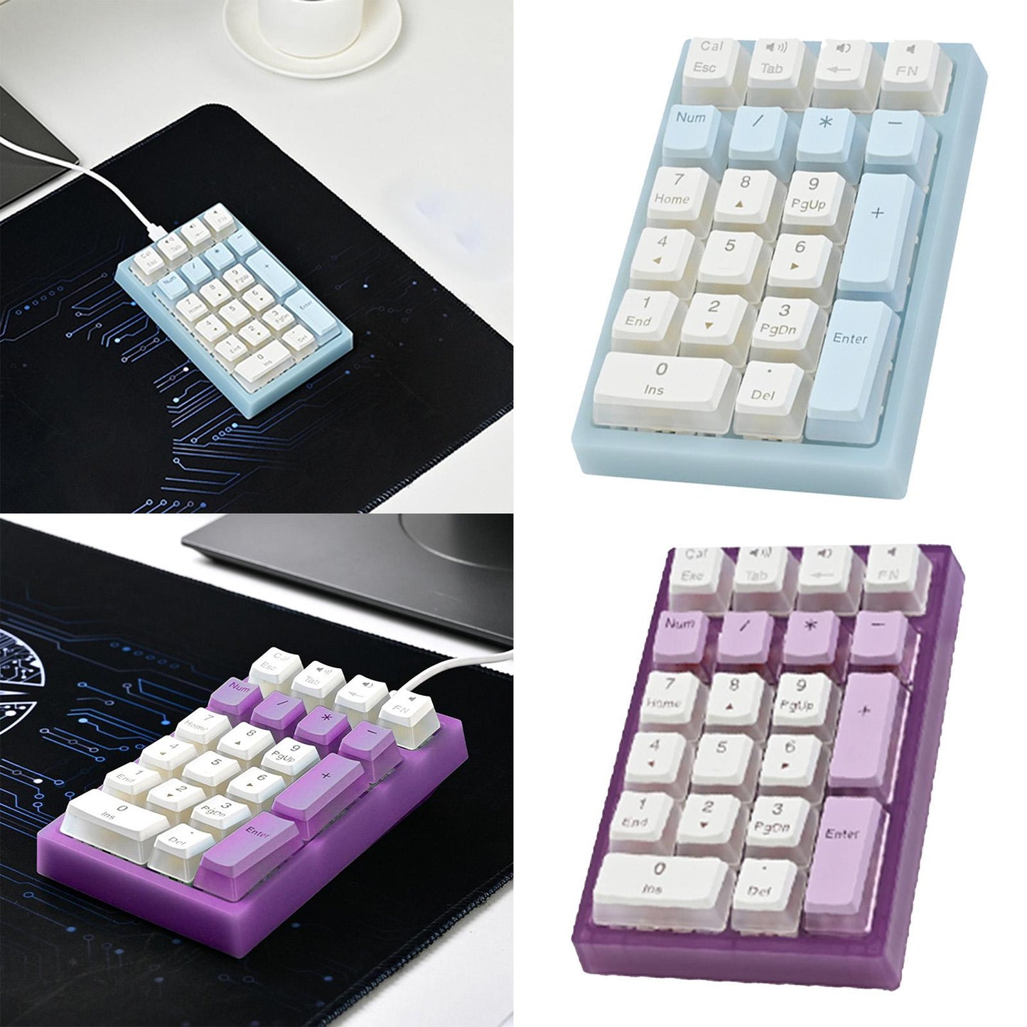 Wired Numeric Keypad Waterproof Portable for Office Home Desktop Blue