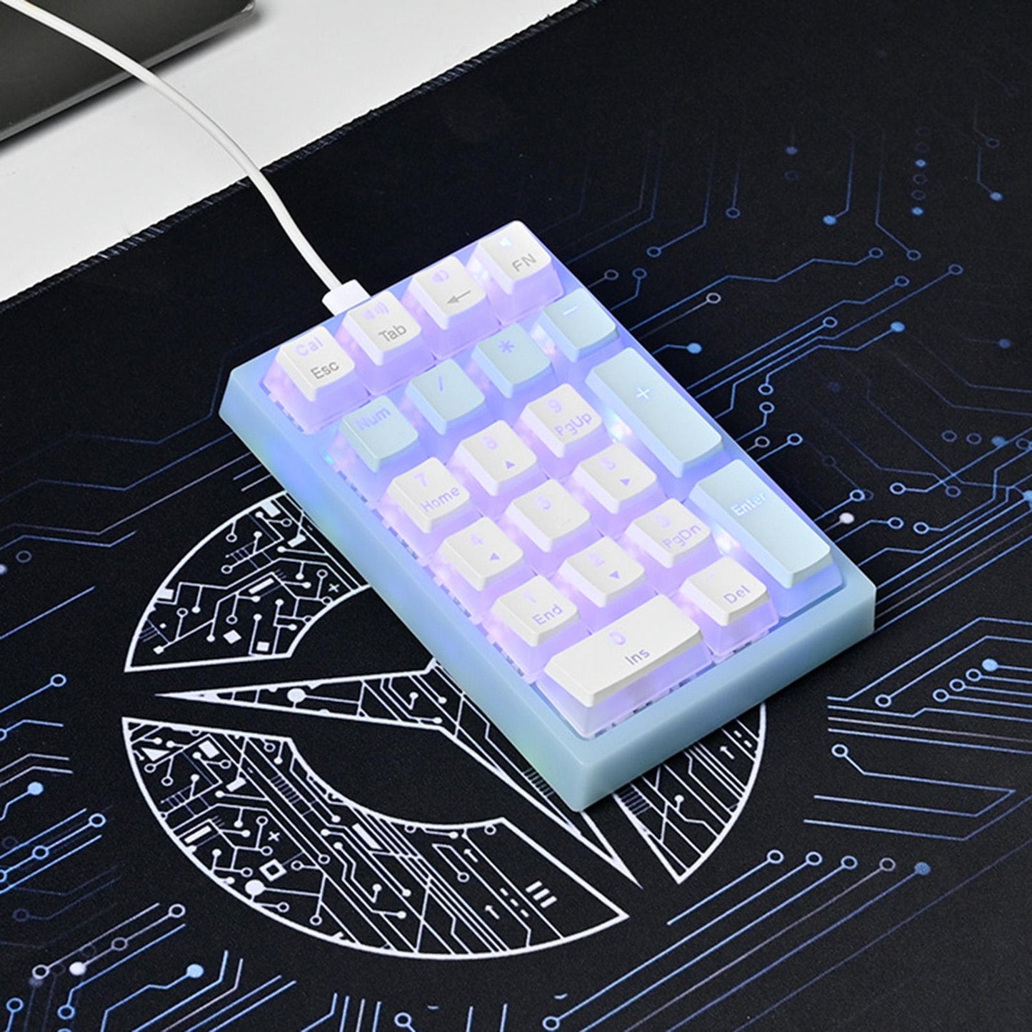 Wired Numeric Keypad Waterproof Portable for Office Home Desktop Blue