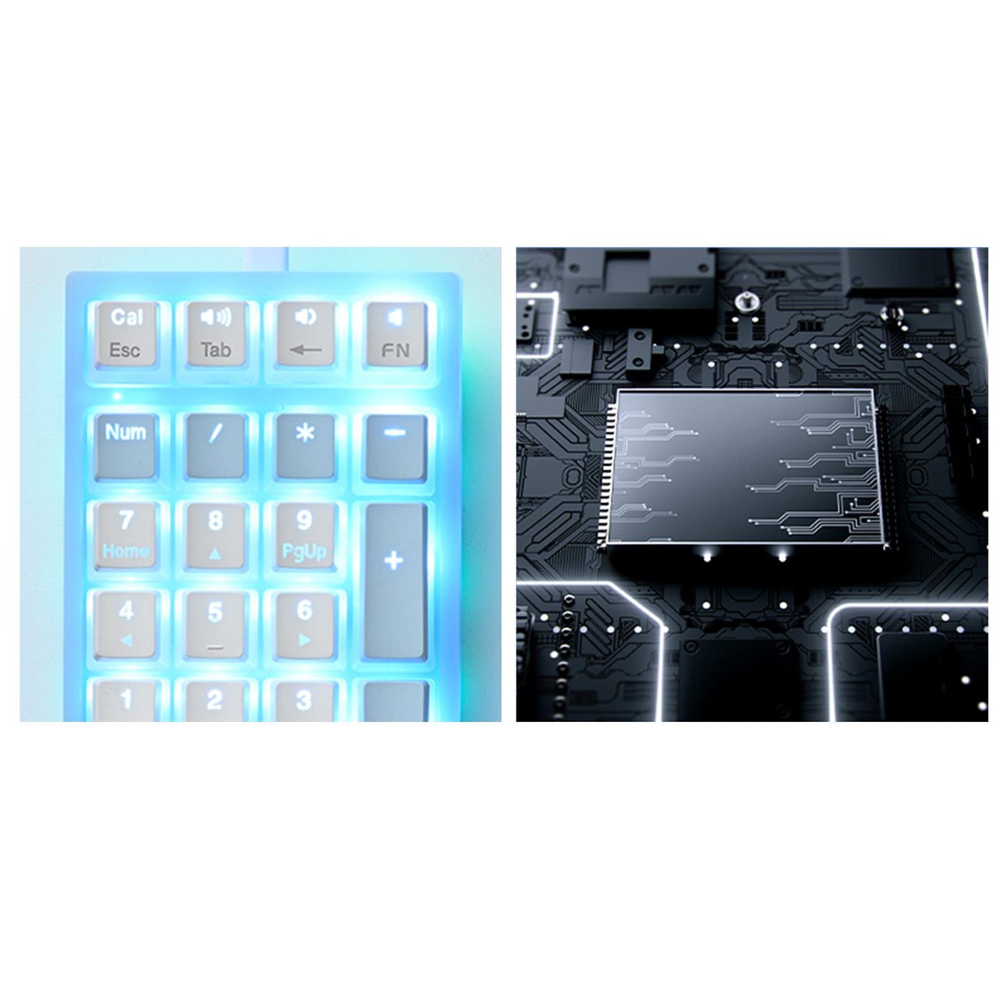 Wired Numeric Keypad Waterproof Portable for Office Home Desktop Blue