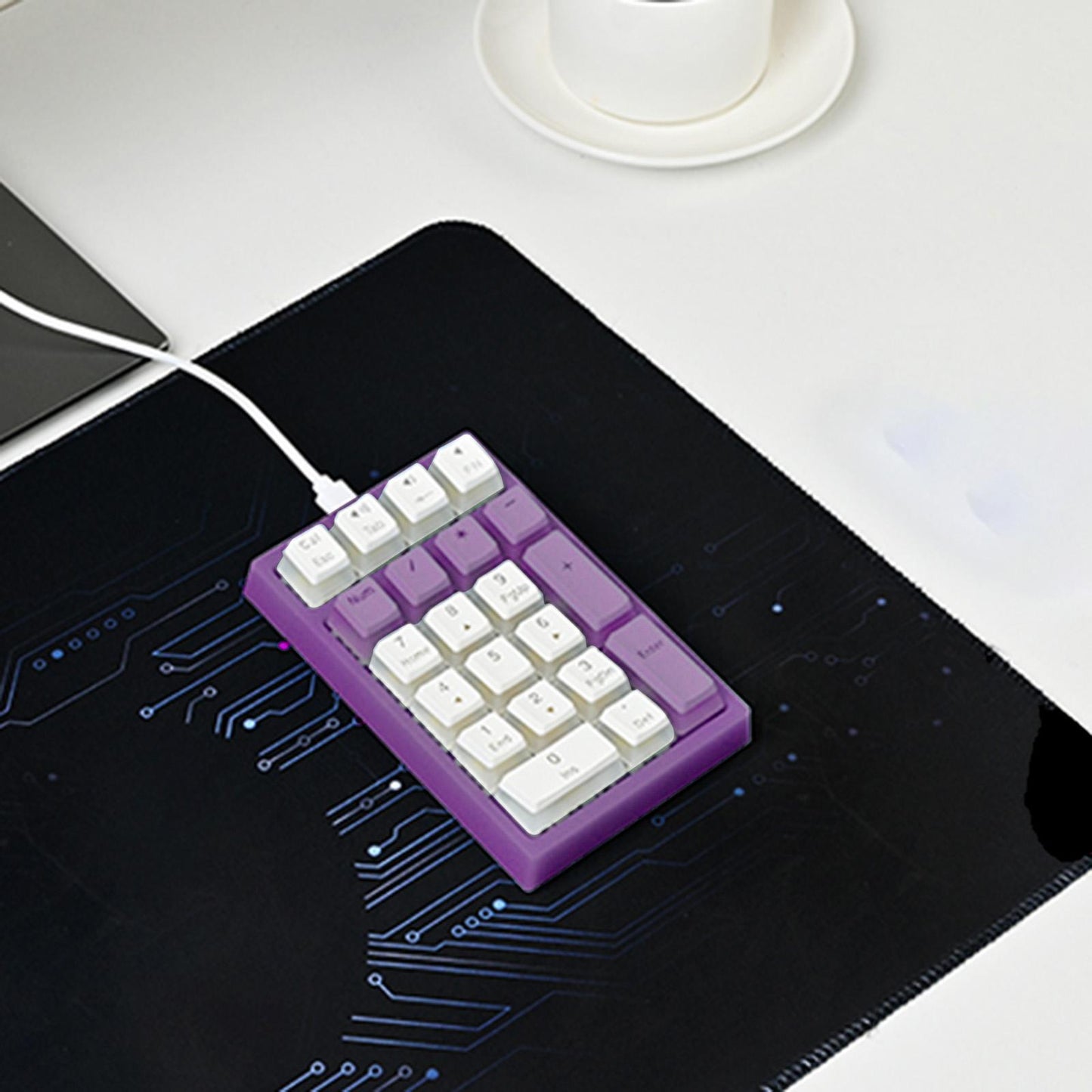 Wired Numeric Keypad Waterproof Portable for Office Home Desktop Violet
