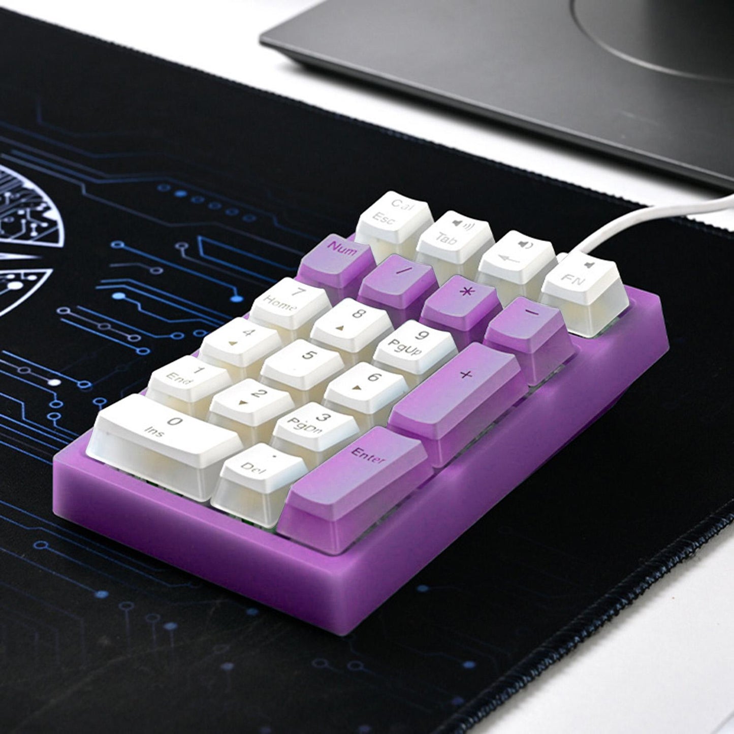Wired Numeric Keypad Waterproof Portable for Office Home Desktop Violet