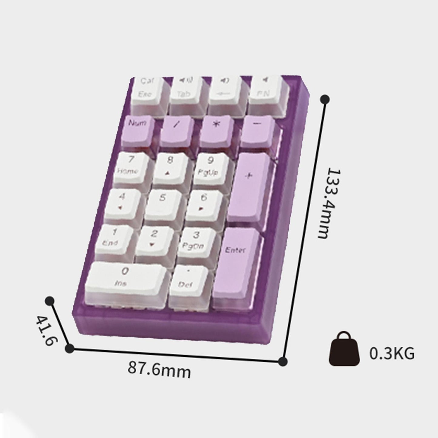 Wired Numeric Keypad Waterproof Portable for Office Home Desktop Violet