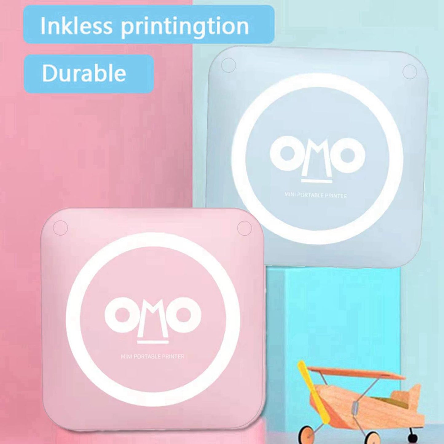 Mini Pocket Thermal Printer Instant Kids Use for Photo Hand Account Printing Pink