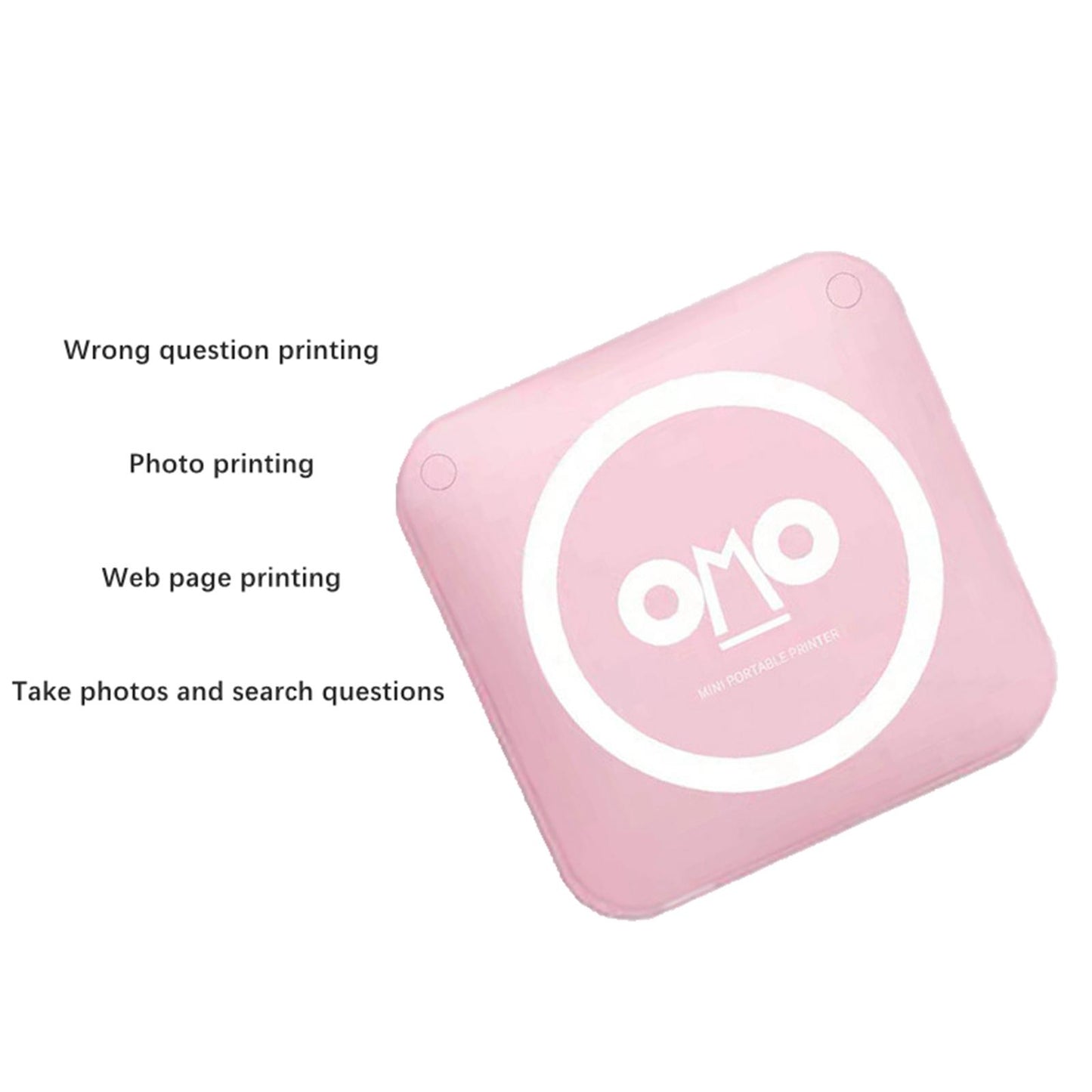 Mini Pocket Thermal Printer Instant Kids Use for Photo Hand Account Printing Pink