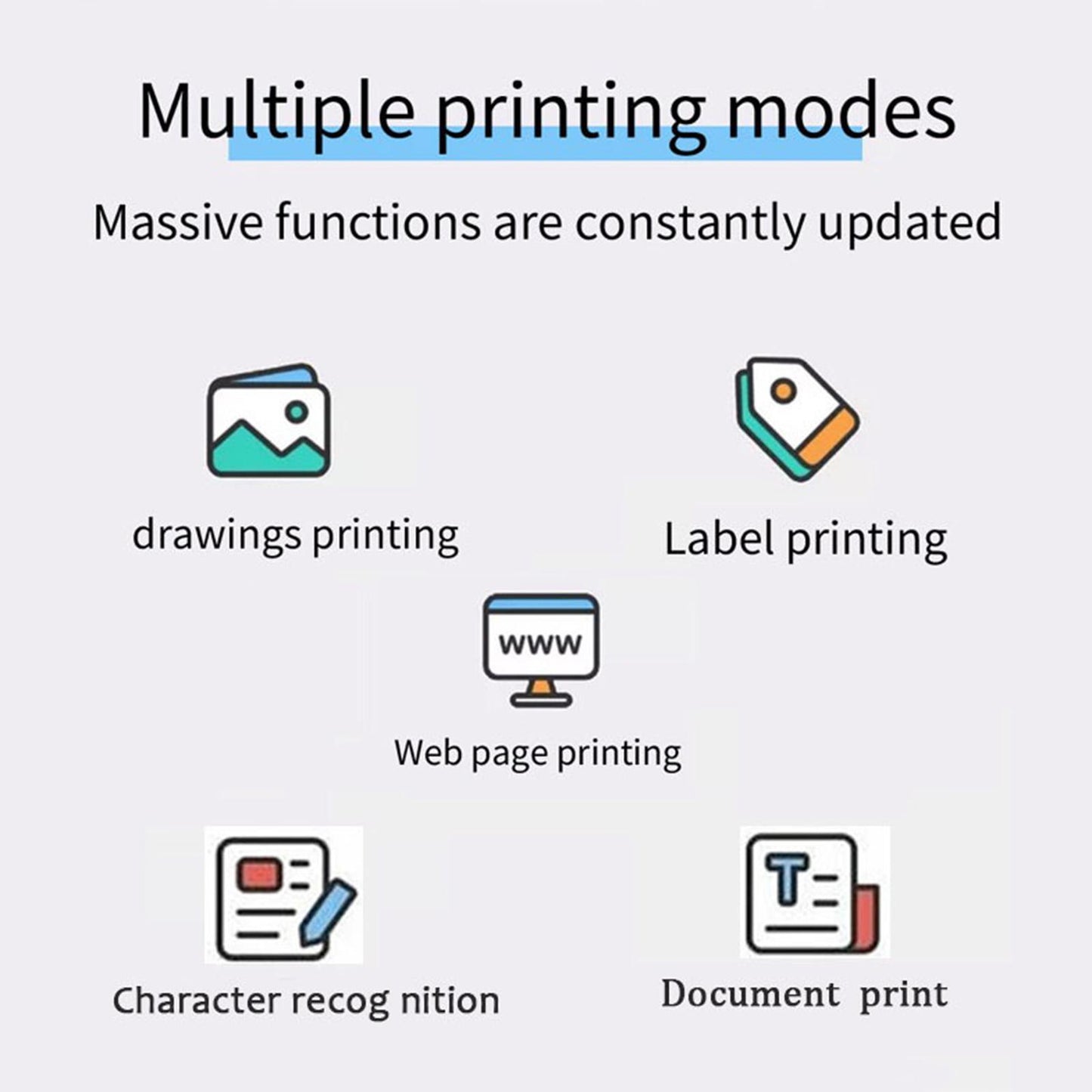 Mini Pocket Thermal Printer Instant Kids Use for Photo Hand Account Printing Blue