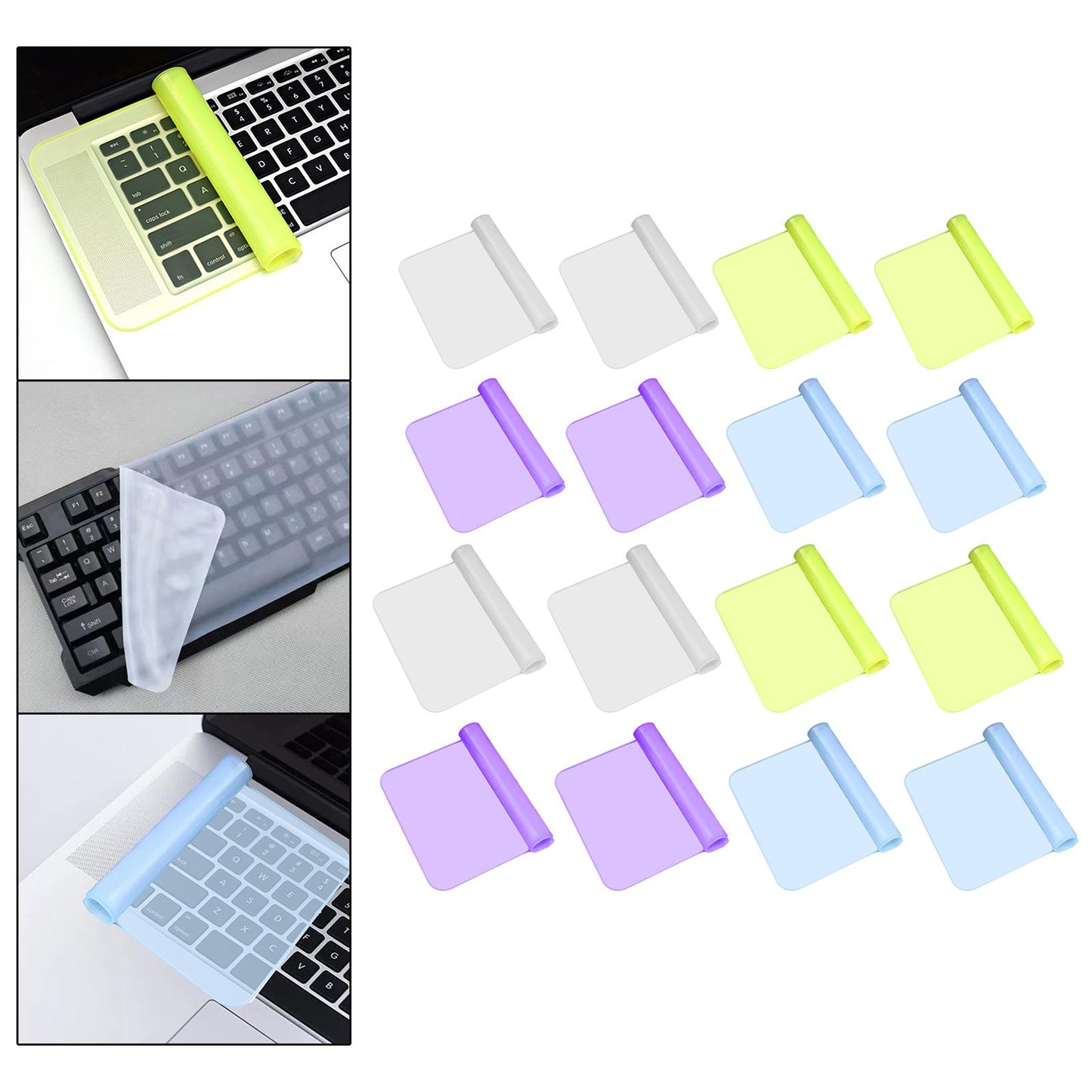 2 Pieces Keyboard Protector Cover Skin Durable Soft Washable Silicone Laptop 12inch-14inch Clear