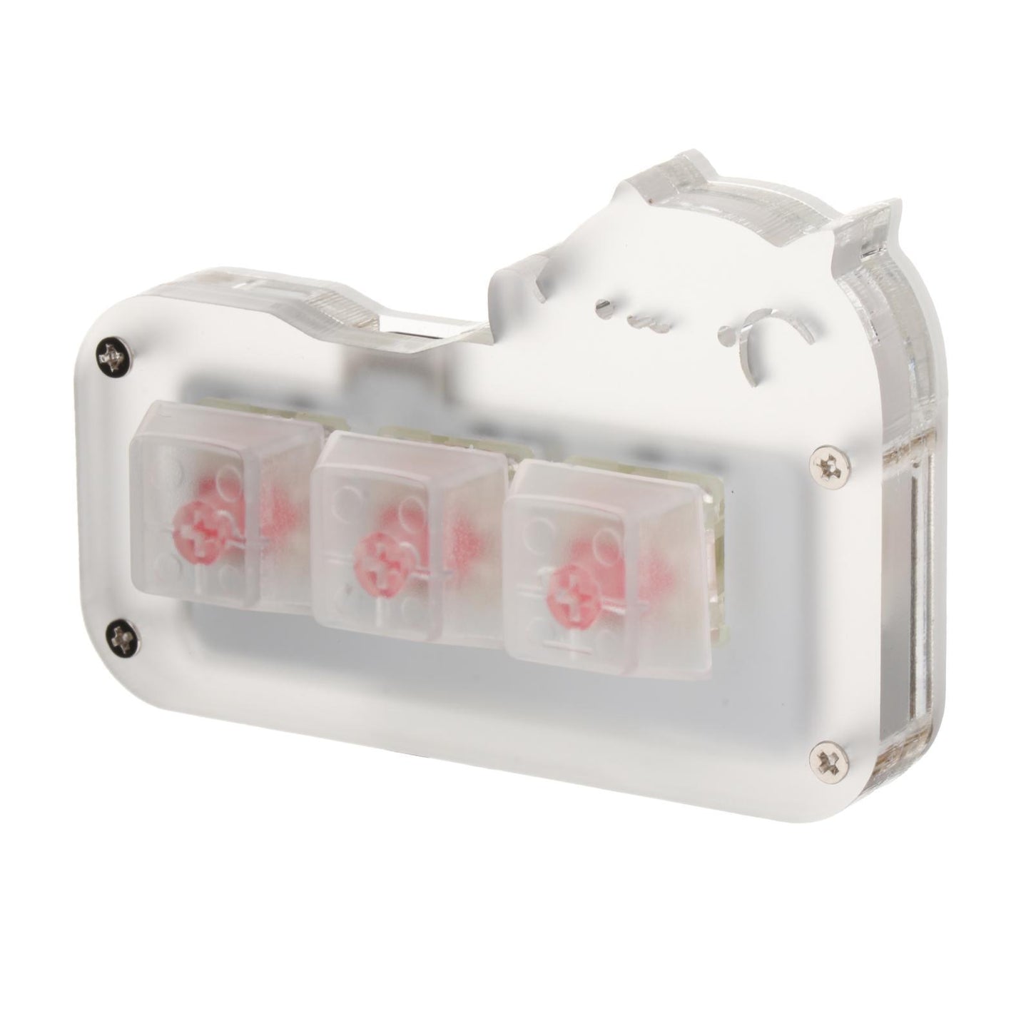 Mini 3 Key Game Keypad Macro Programmable RGB LED Backlit Transparent Keycap Red Switch