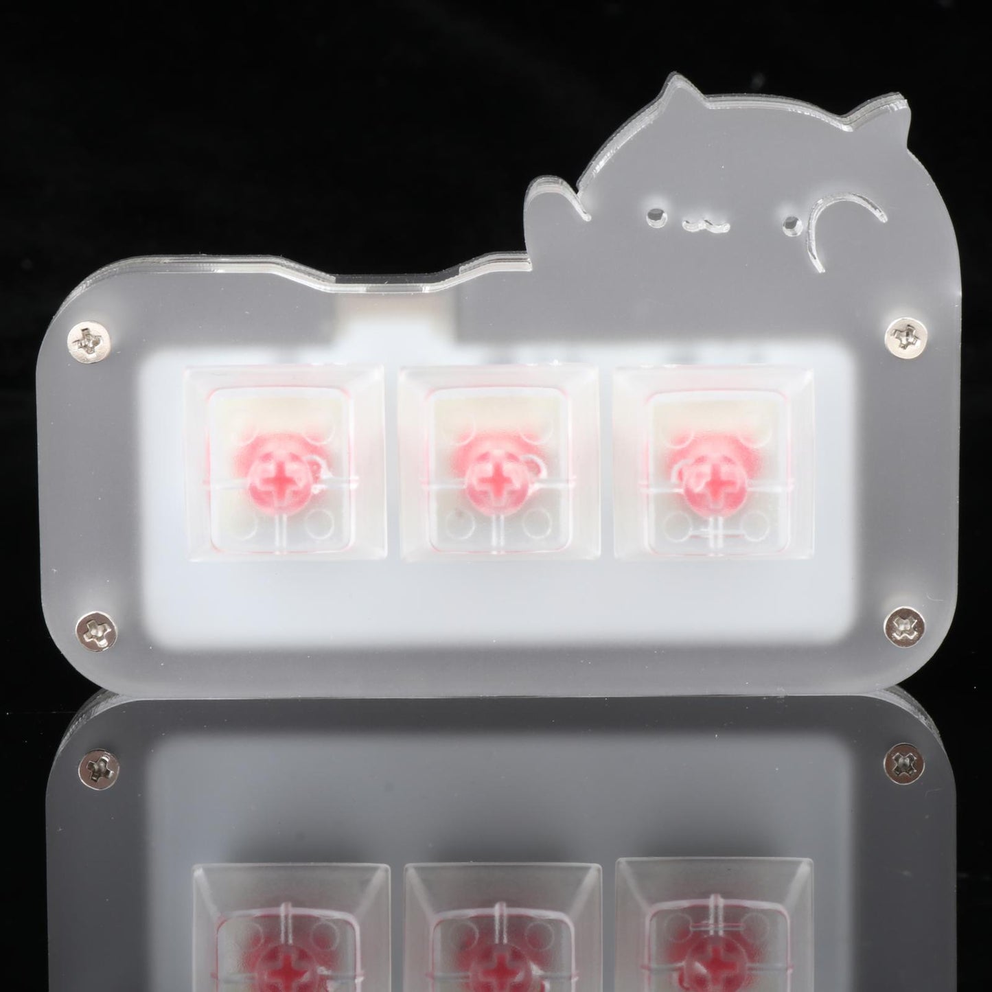 Mini 3 Key Game Keypad Macro Programmable RGB LED Backlit Transparent Keycap Red Switch
