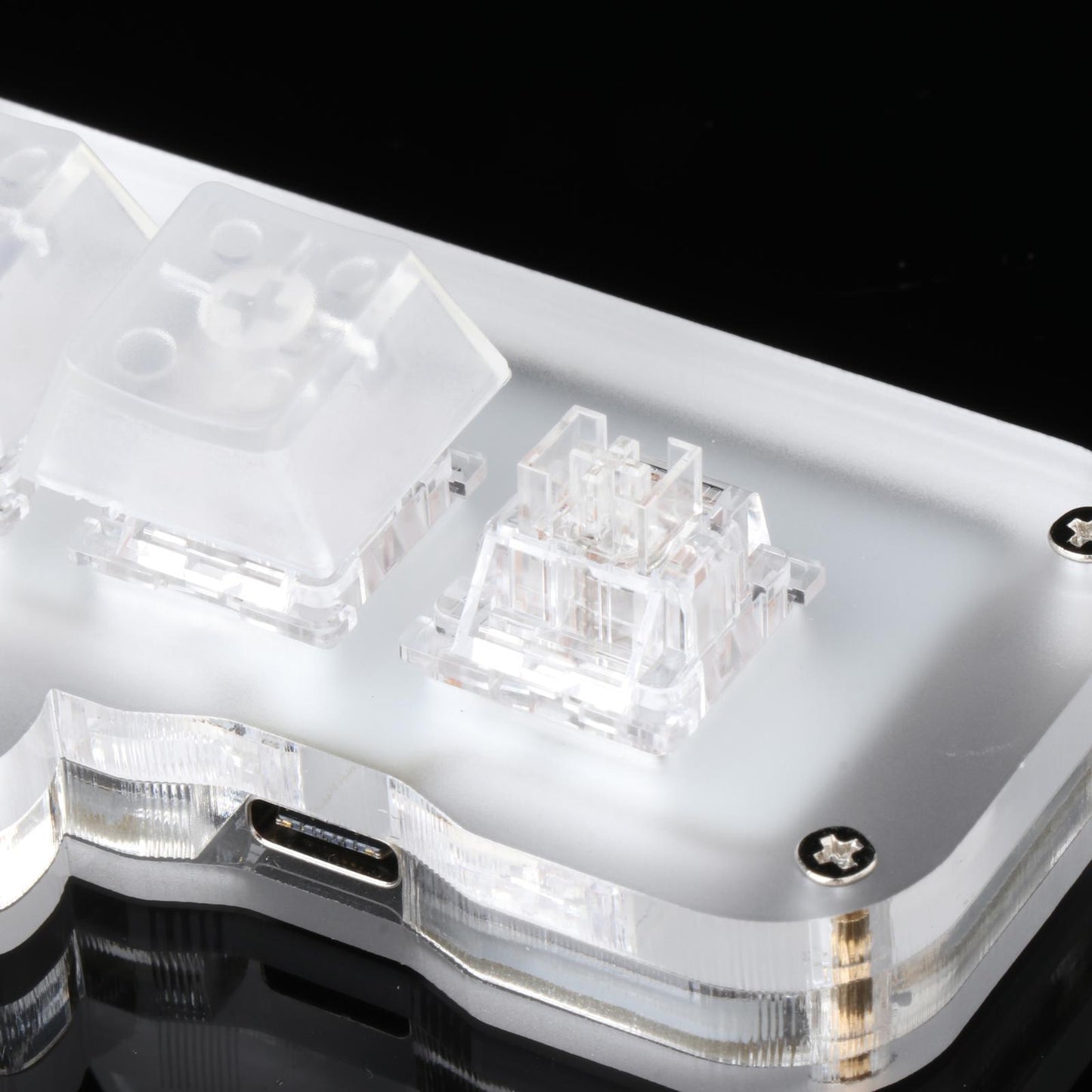 Mini 3 Key Game Keypad Macro Programmable RGB LED Backlit Transparent Keycap Crystal Switch