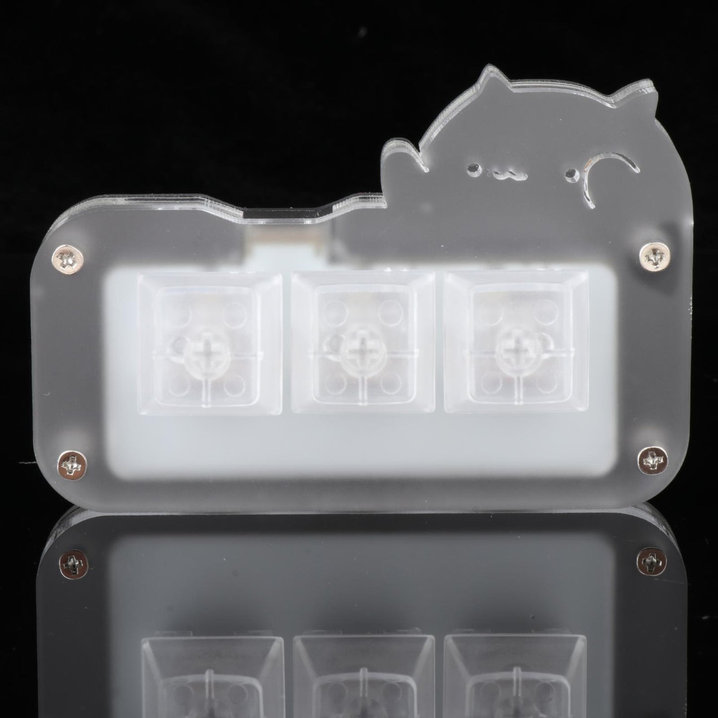 Mini 3 Key Game Keypad Macro Programmable RGB LED Backlit Transparent Keycap Crystal Switch