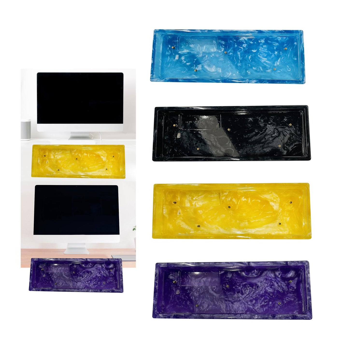 Resin Keyboard case DIY Accessory for Anne Pro2 Mechanical Keyboard Blue