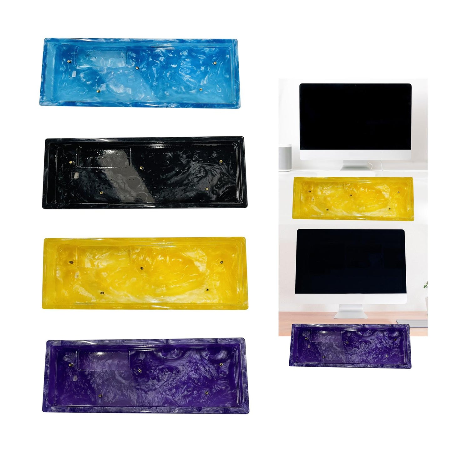 Resin Keyboard case DIY Accessory for Anne Pro2 Mechanical Keyboard Blue